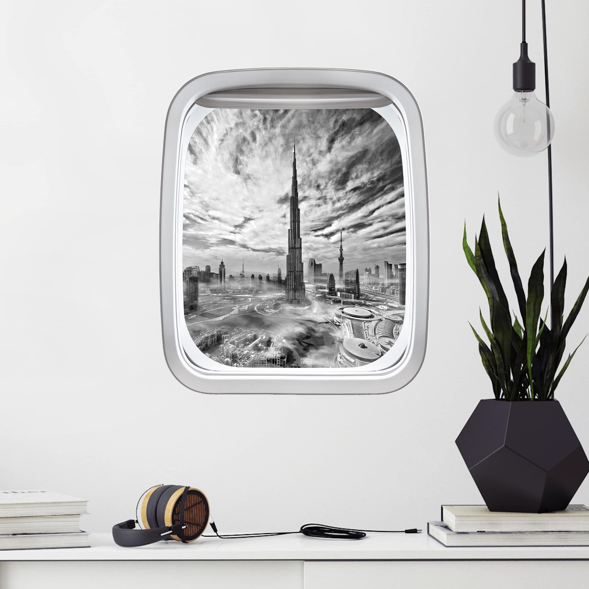 Wandtattoo Fenster Flugzeug Dubai Super Skyline