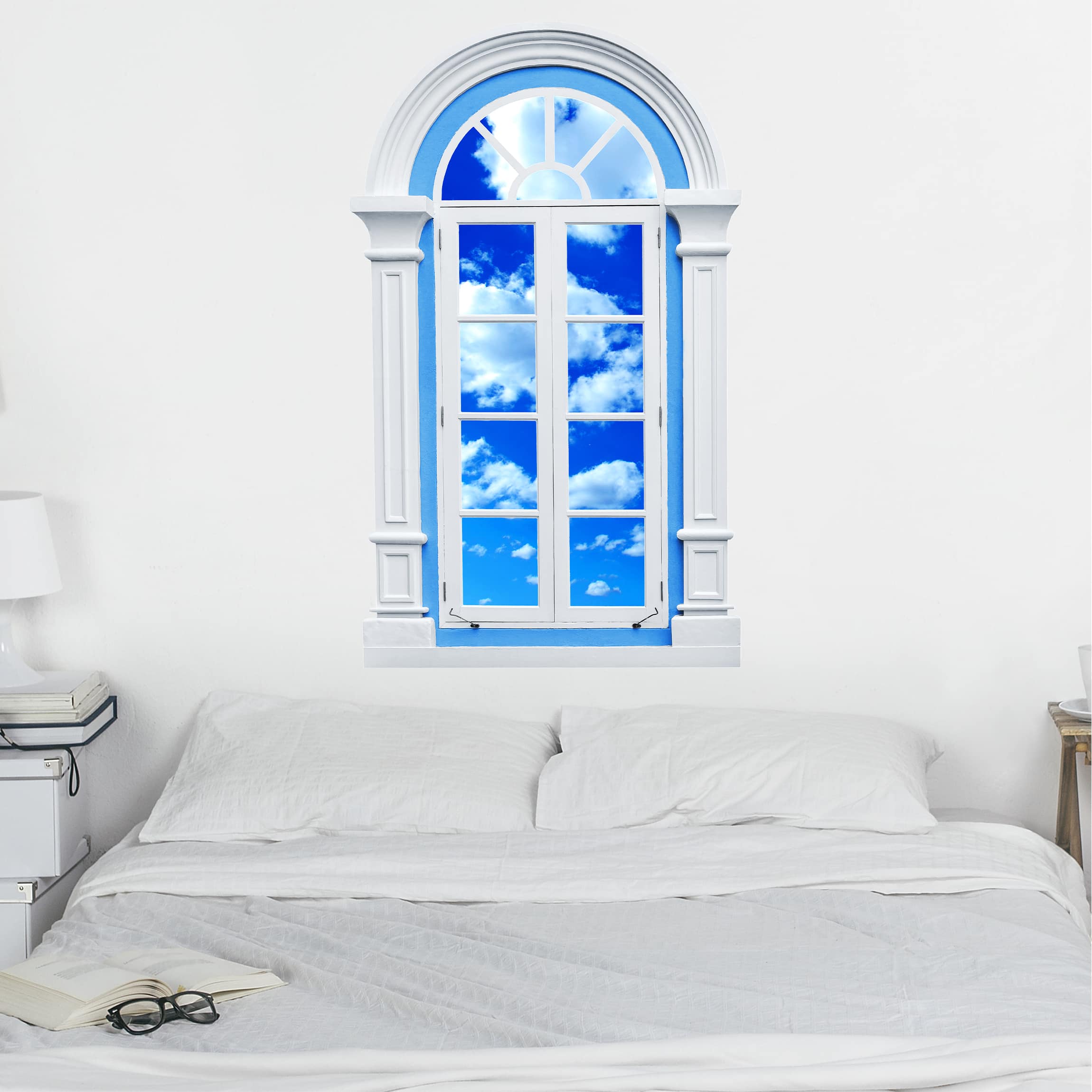 Wandtattoo Fenster Mediterran Wolkenhimmel