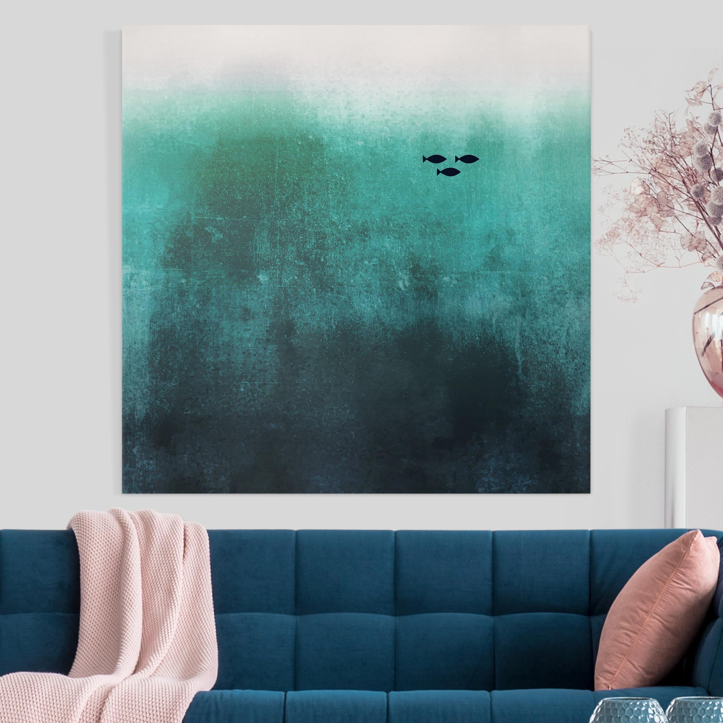 Leinwandbild Fische in der Tiefsee