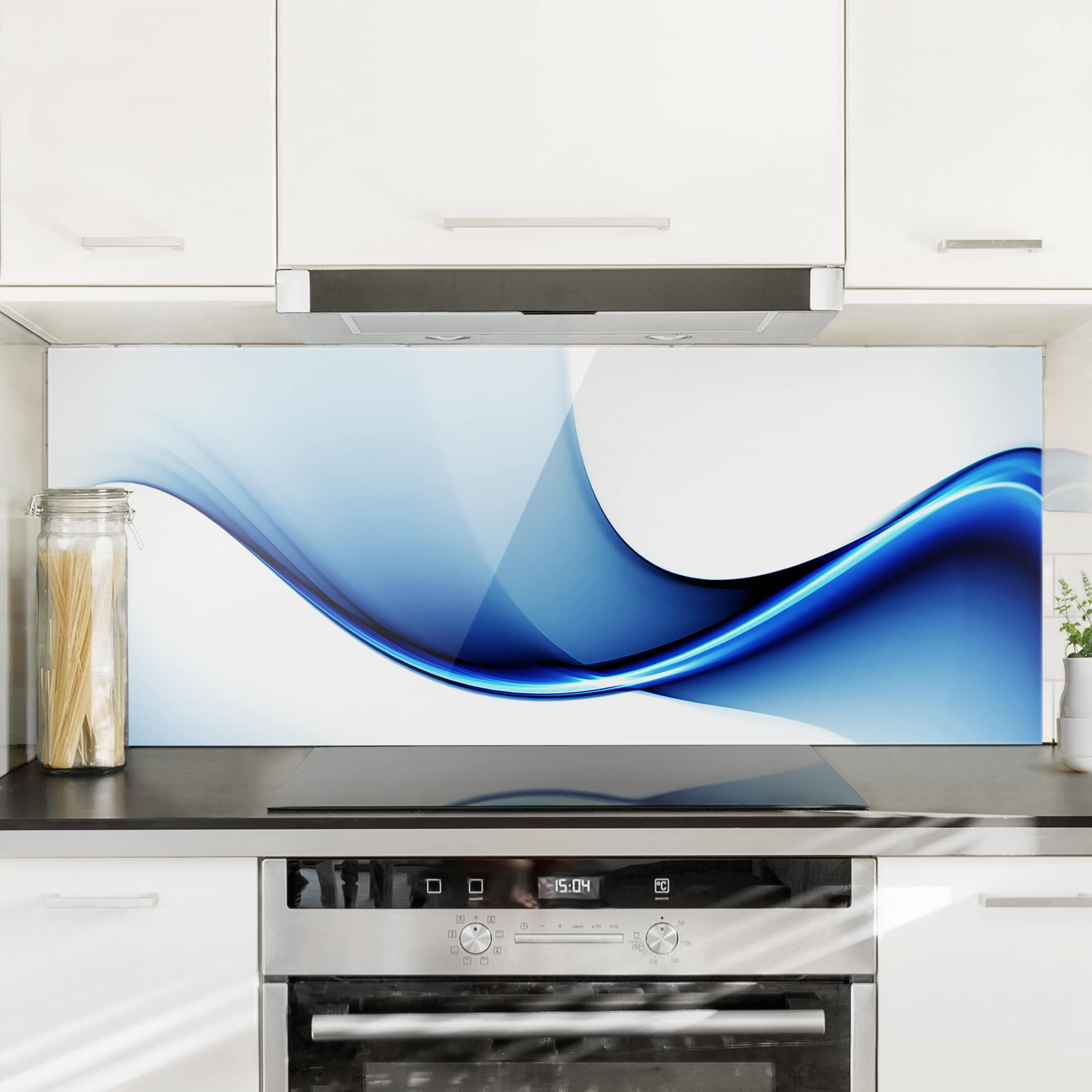 Glas Spritzschutz Blaue Wandlung