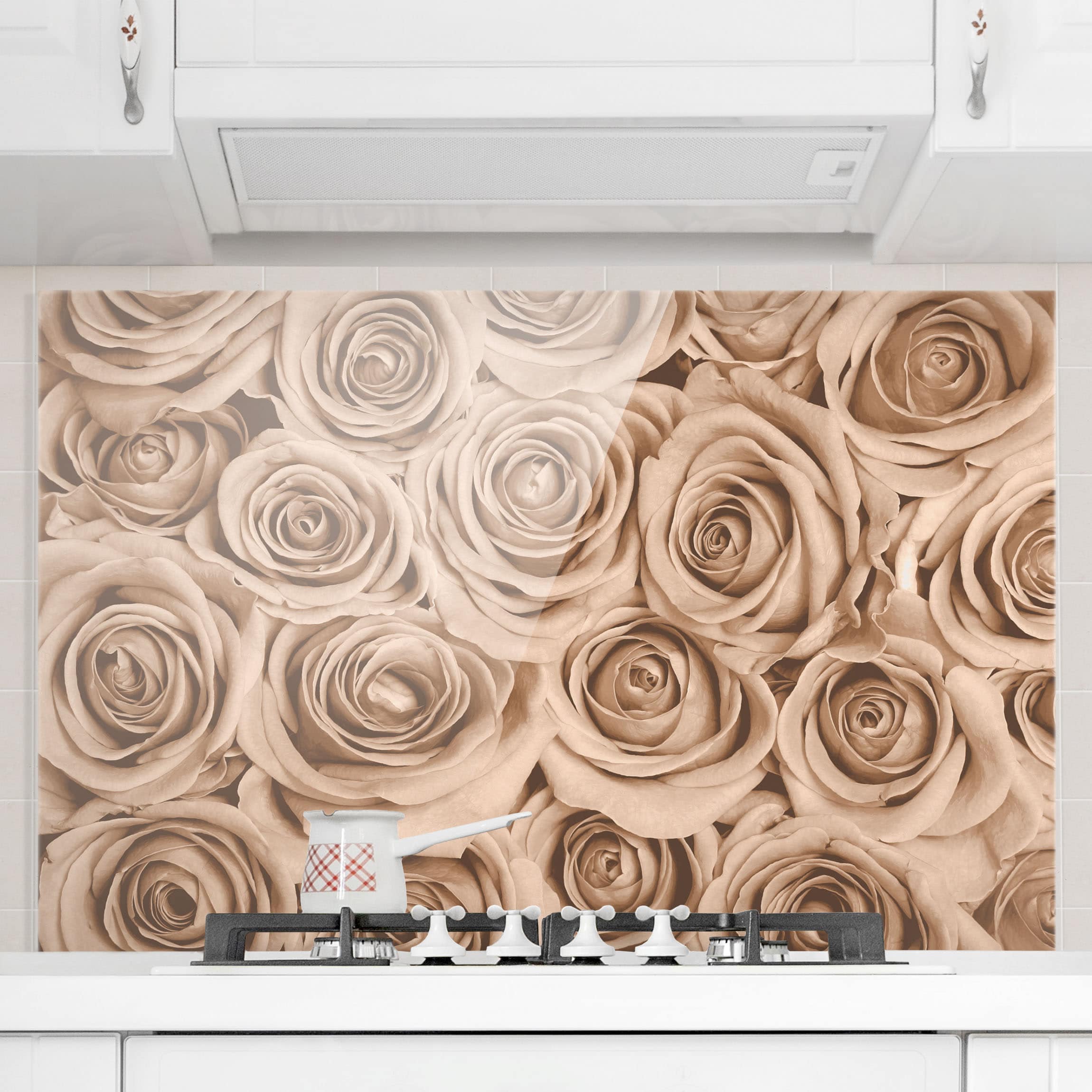 Glas Spritzschutz - Querformat 3:2 Vintage Rosen