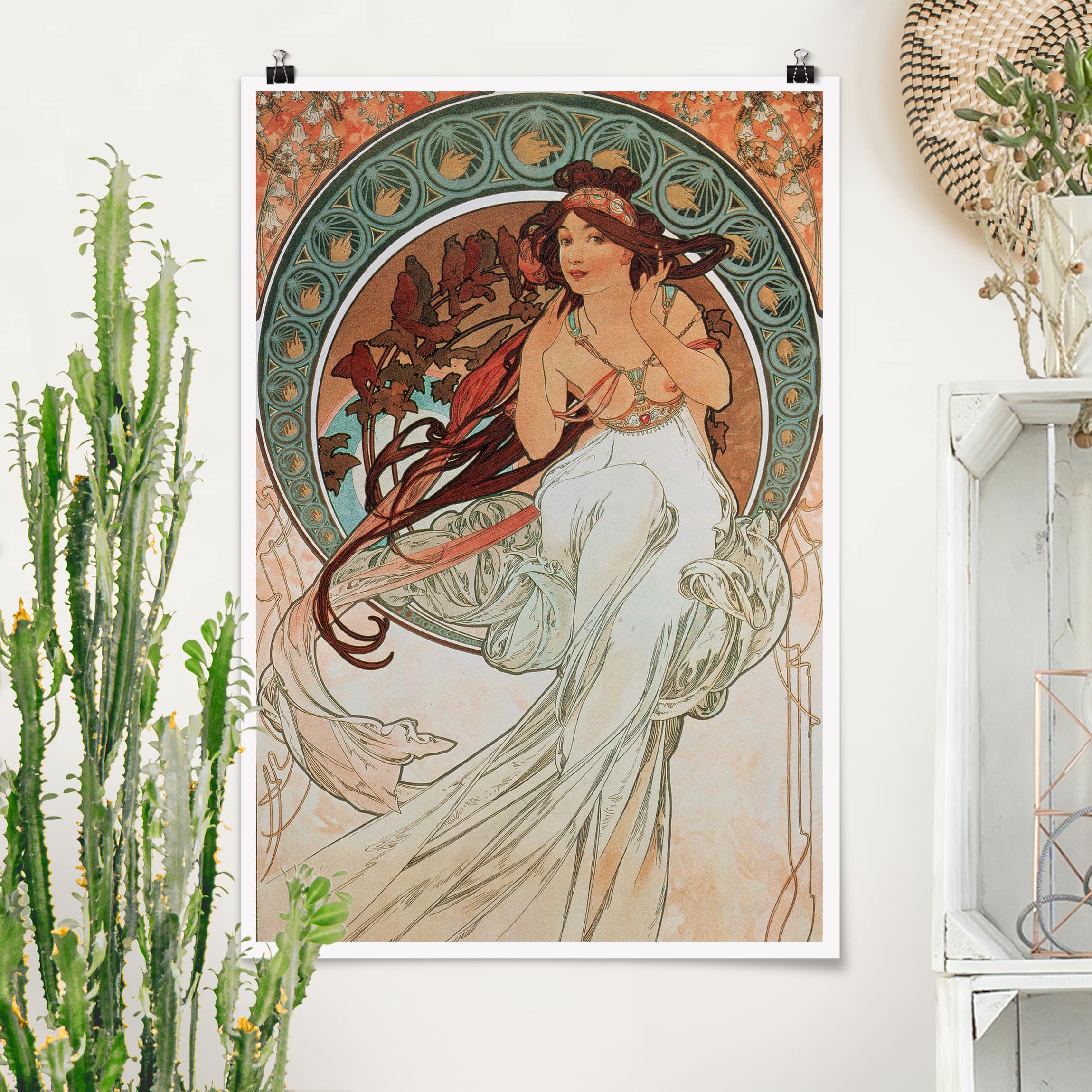 Poster Kunstdruck Alfons Mucha - Vier Künste - Die Musik