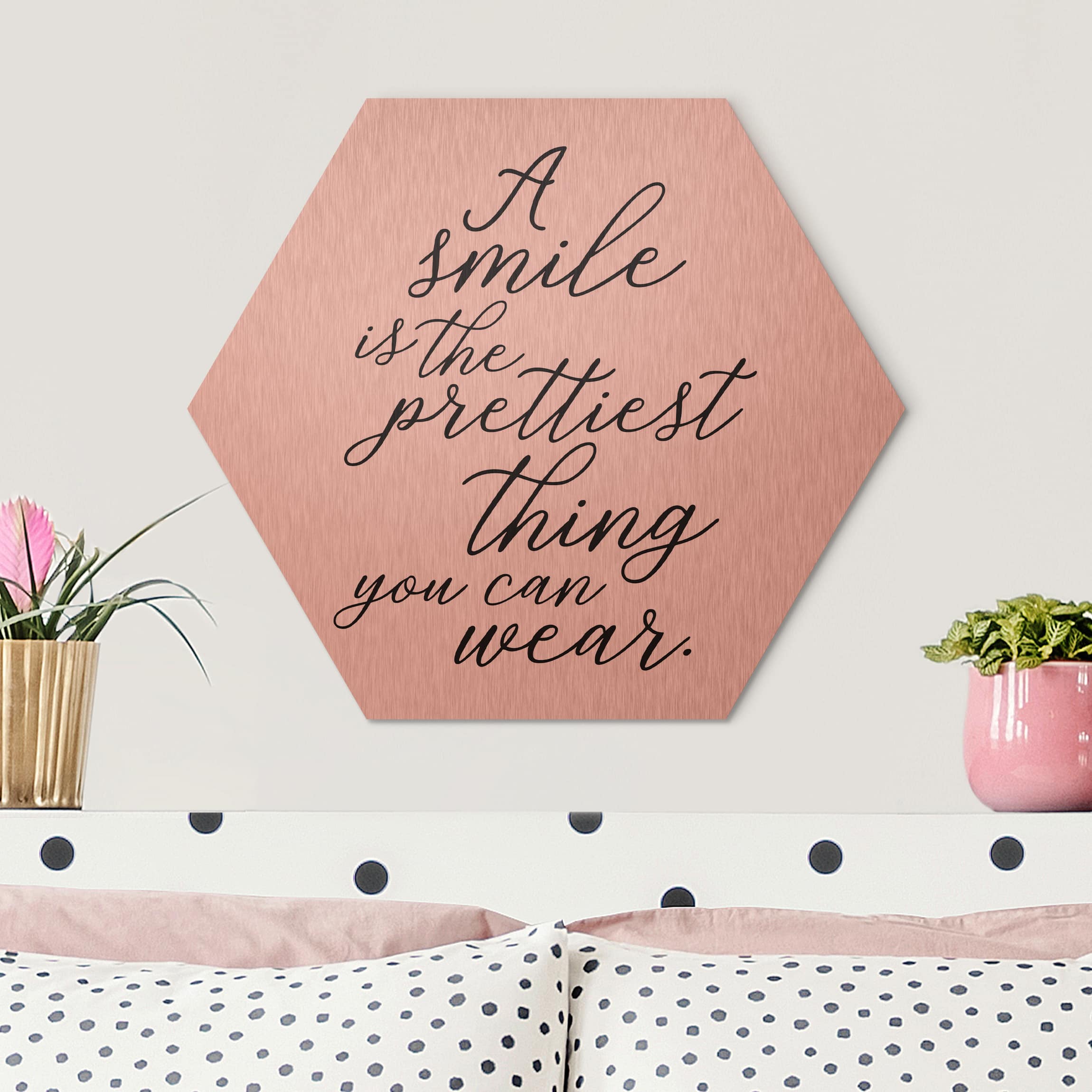 Hexagon-Alu-Dibond Bild A smile is the prettiest thing