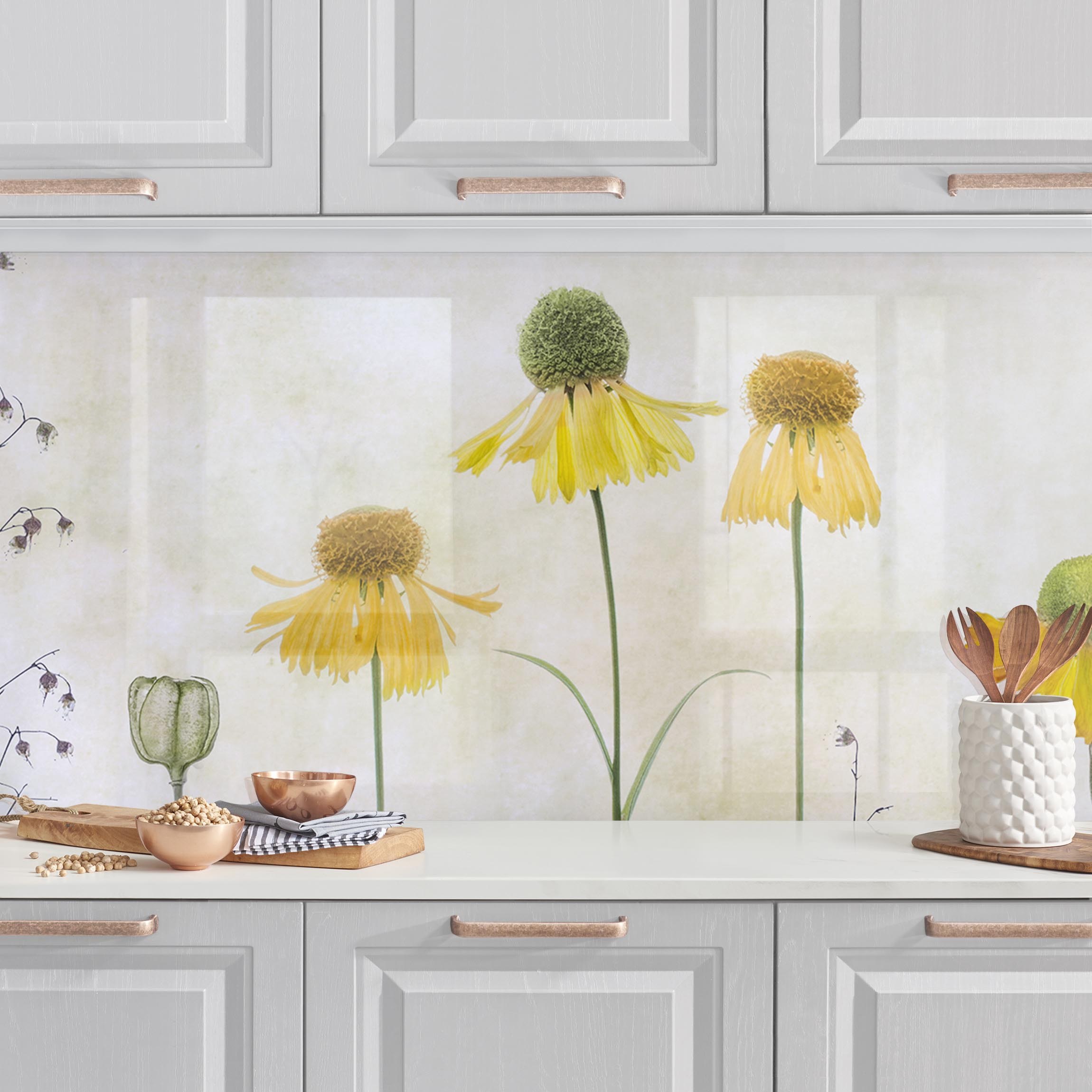 Küchenrückwand Zarte Helenium Blüten