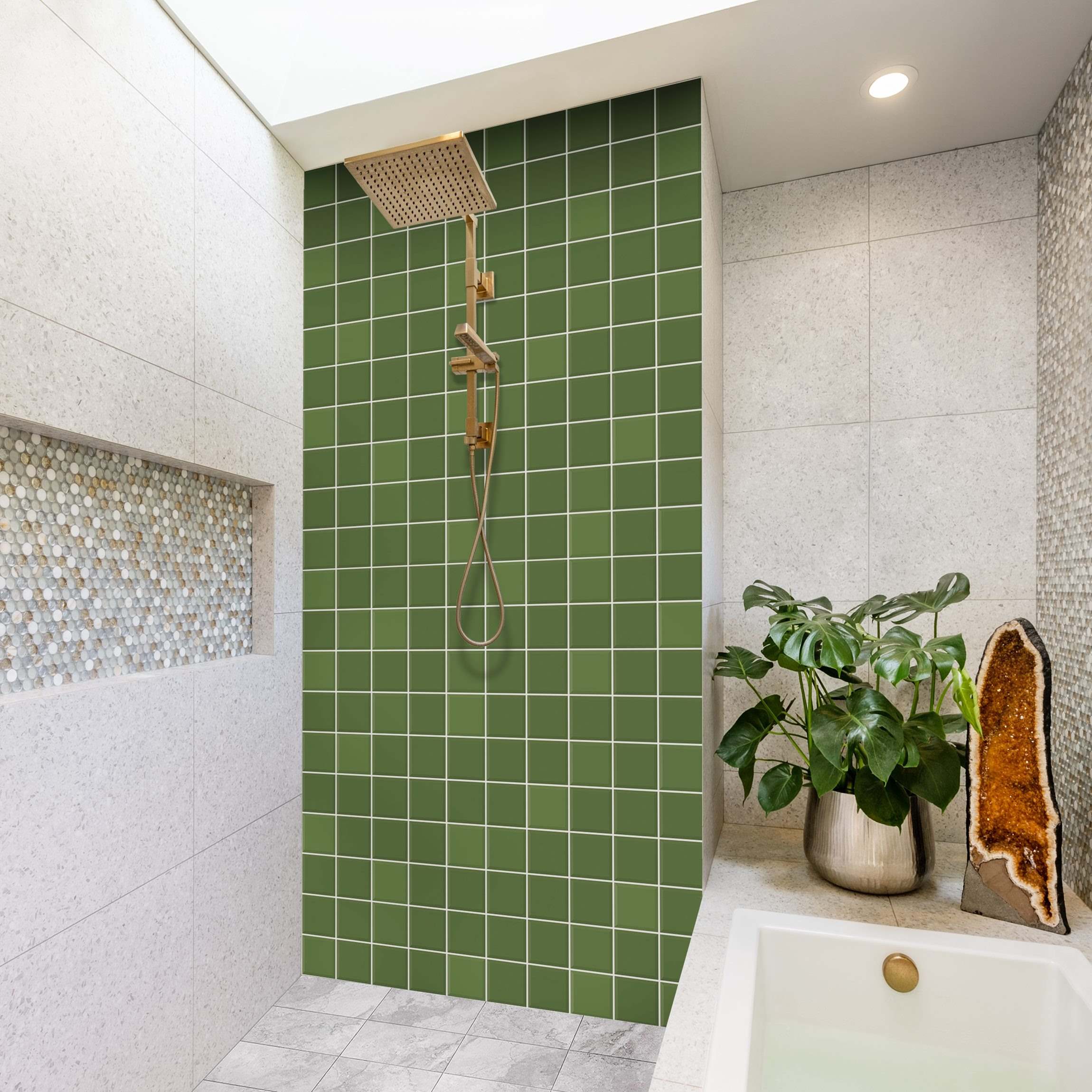 Duschrückwand Mosaik Fliesen - Grün