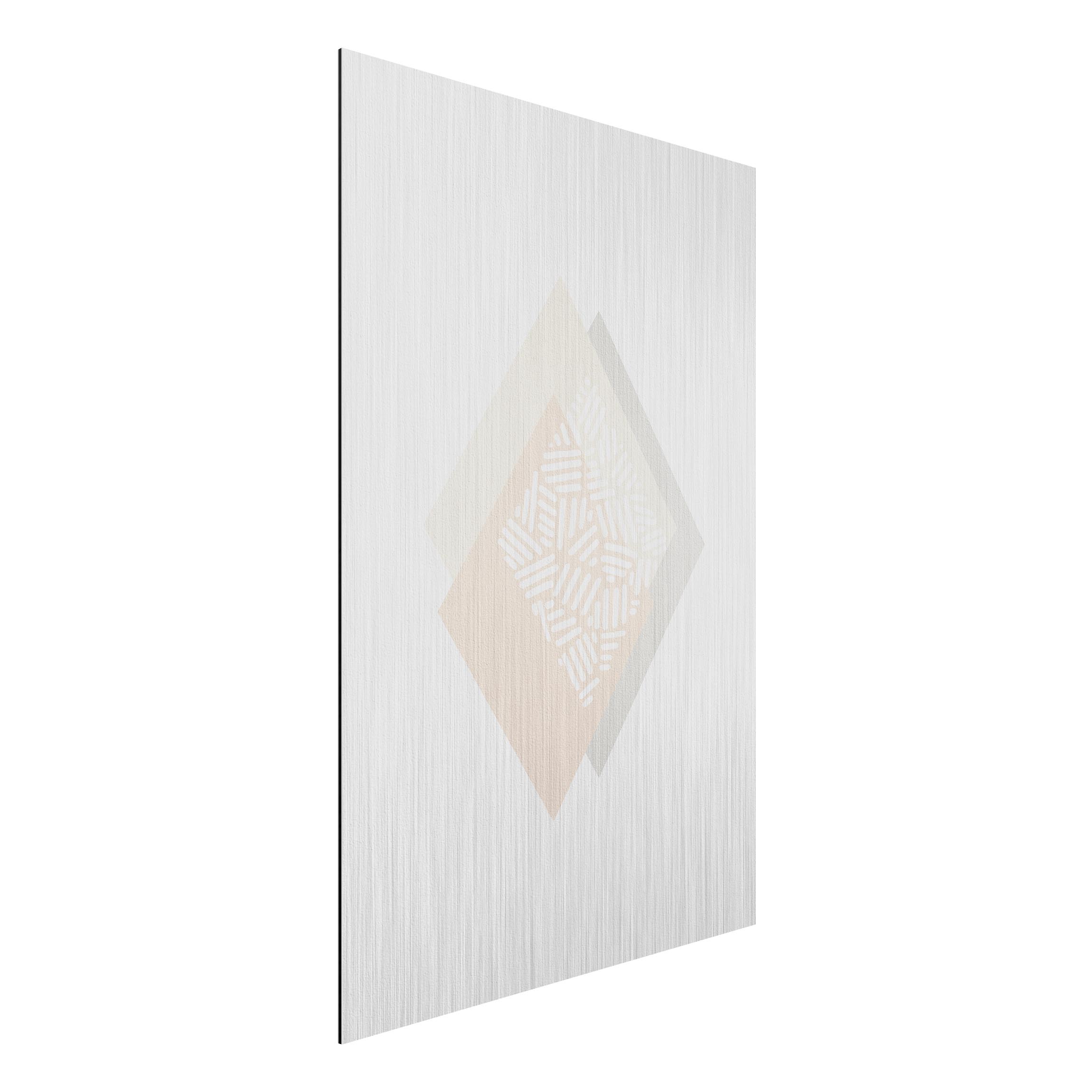 Alu-Dibond Outdoor Bild Sanfte Farben Geometrie Karo