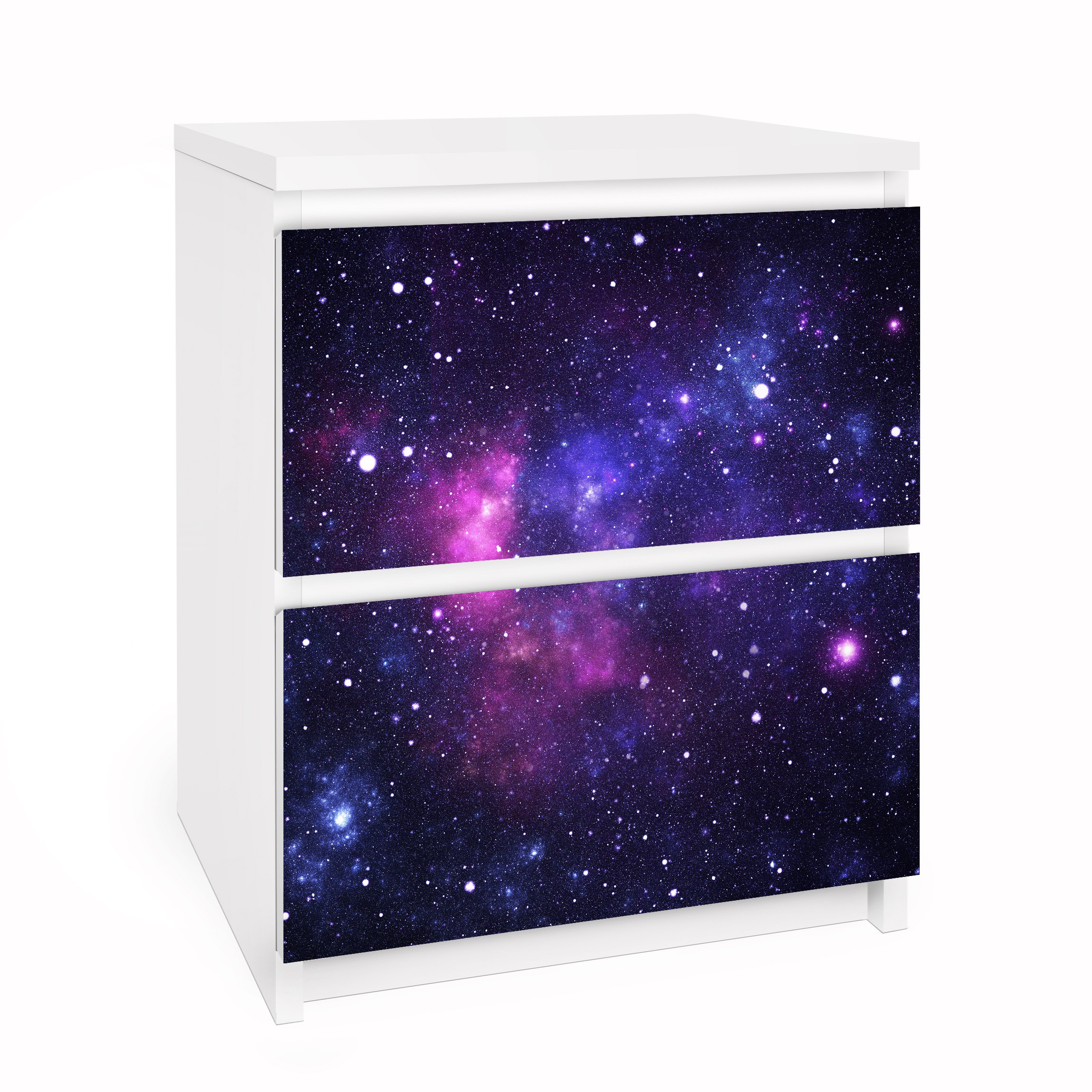 Möbelfolie für IKEA Malm Kommode 2 Schubladen Galaxie