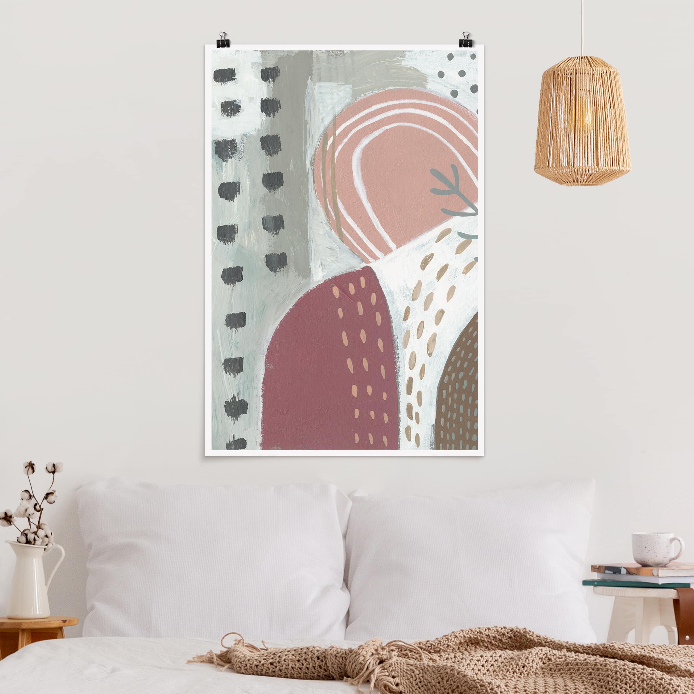 Poster - Hochformat Karneval der Formen in Beere I