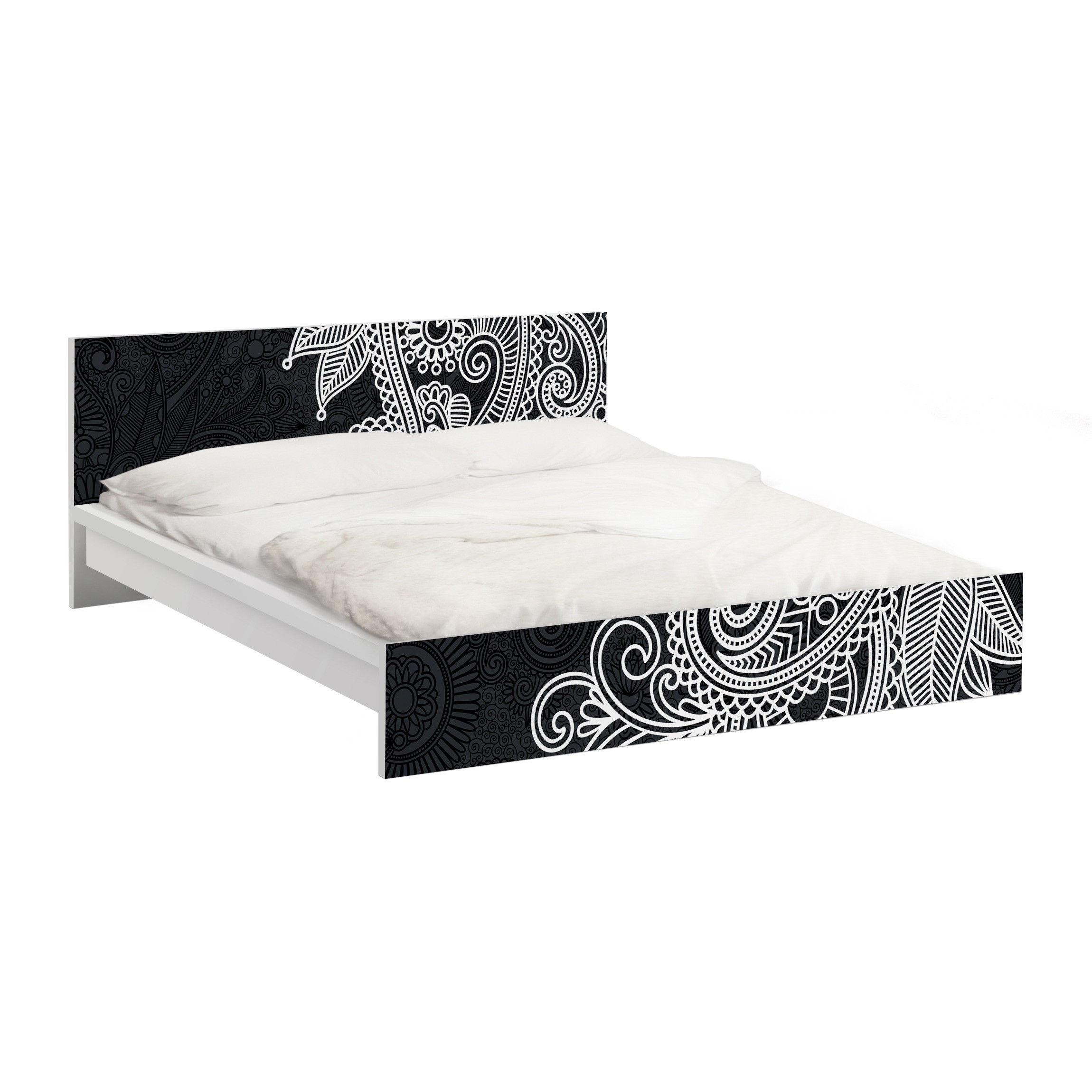 Möbelfolie für IKEA Malm Bett 180 cm Breite Gothic Ornament