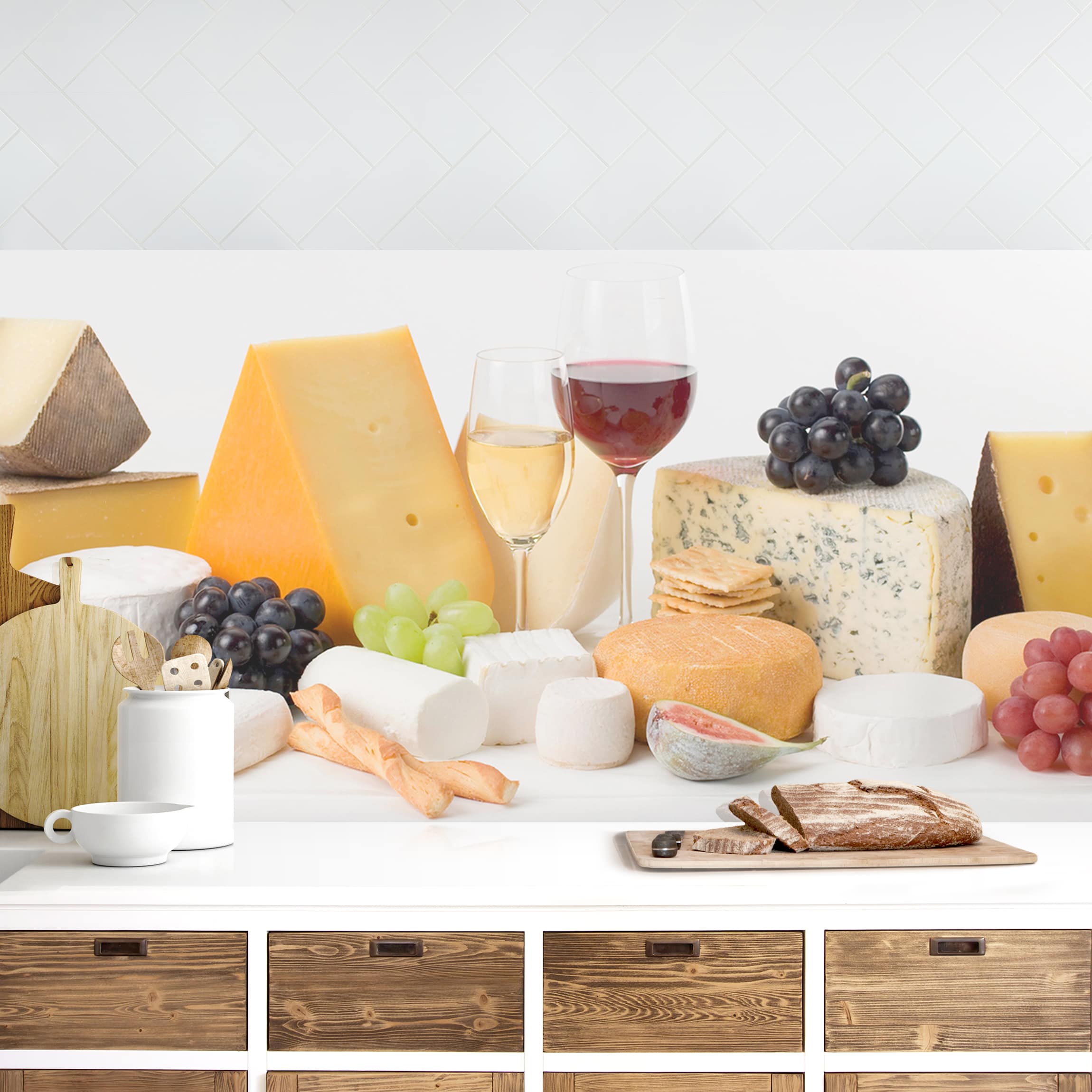 Küchenrückwand Käse-Variationen
