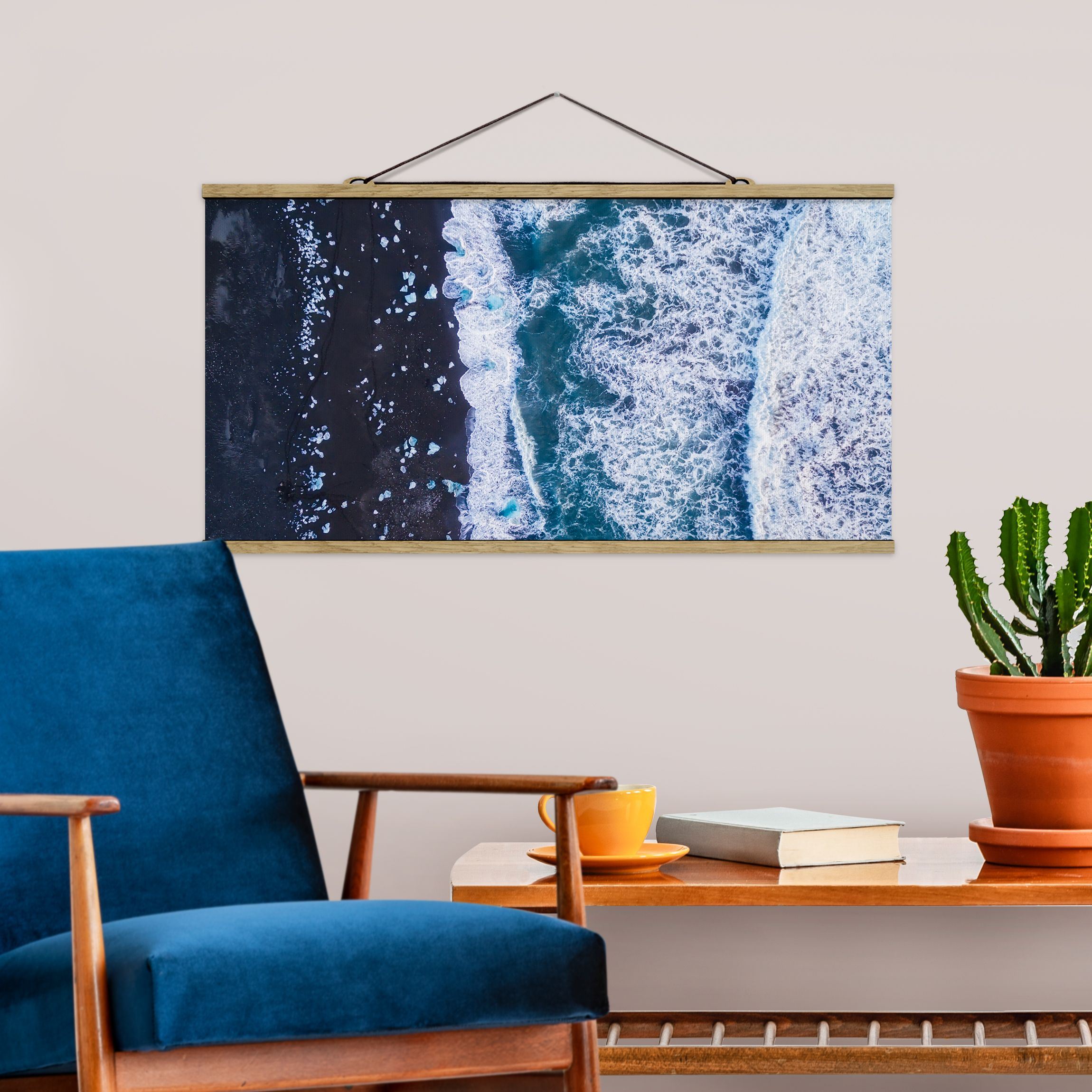 Stoffbild - Querformat Luftbild - Jökulsárlón in Island vertikal