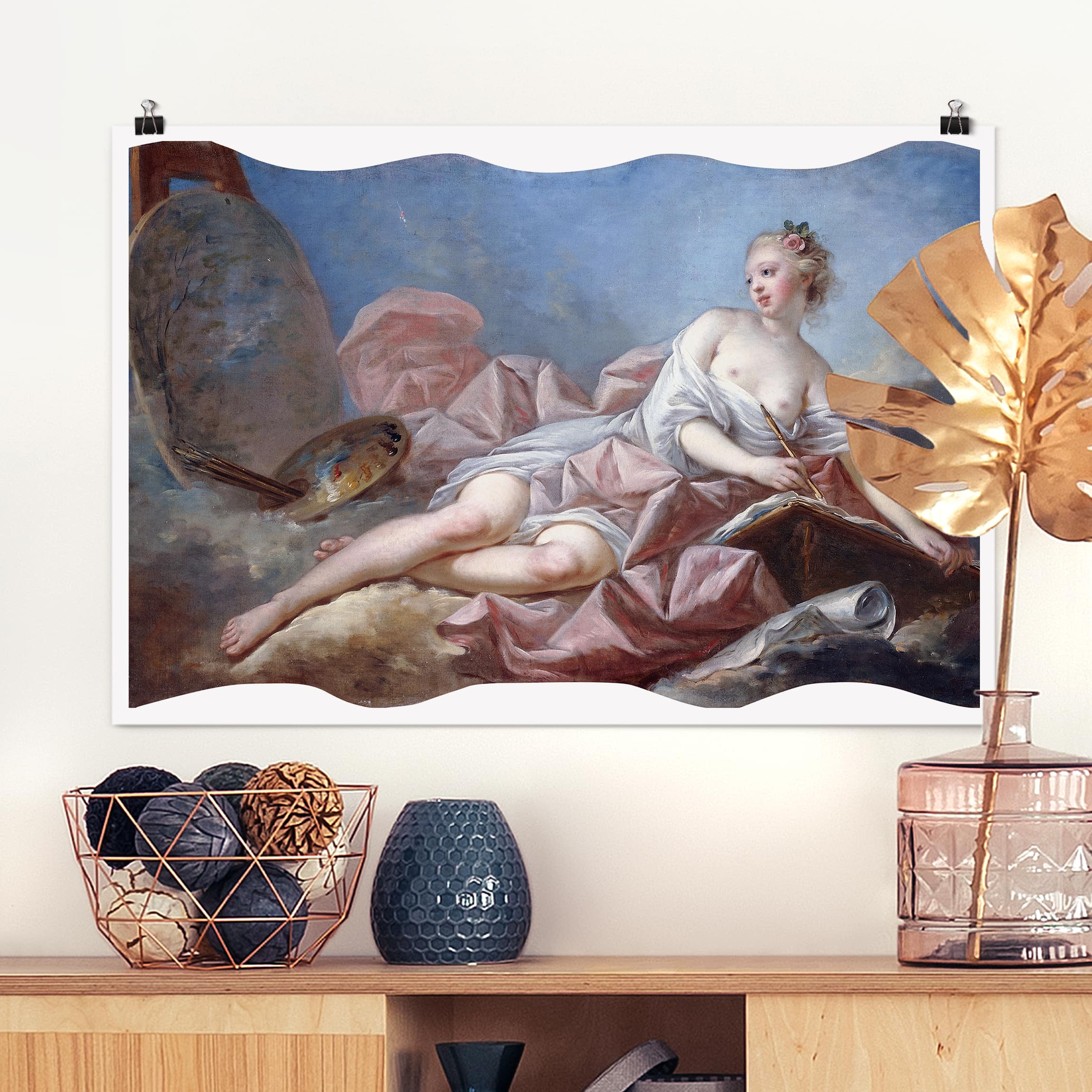 Poster - Querformat Jean Honoré Fragonard - Personifikation der Malerei