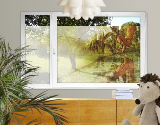 Fensterfolie Einhörnchen Spiegelbild