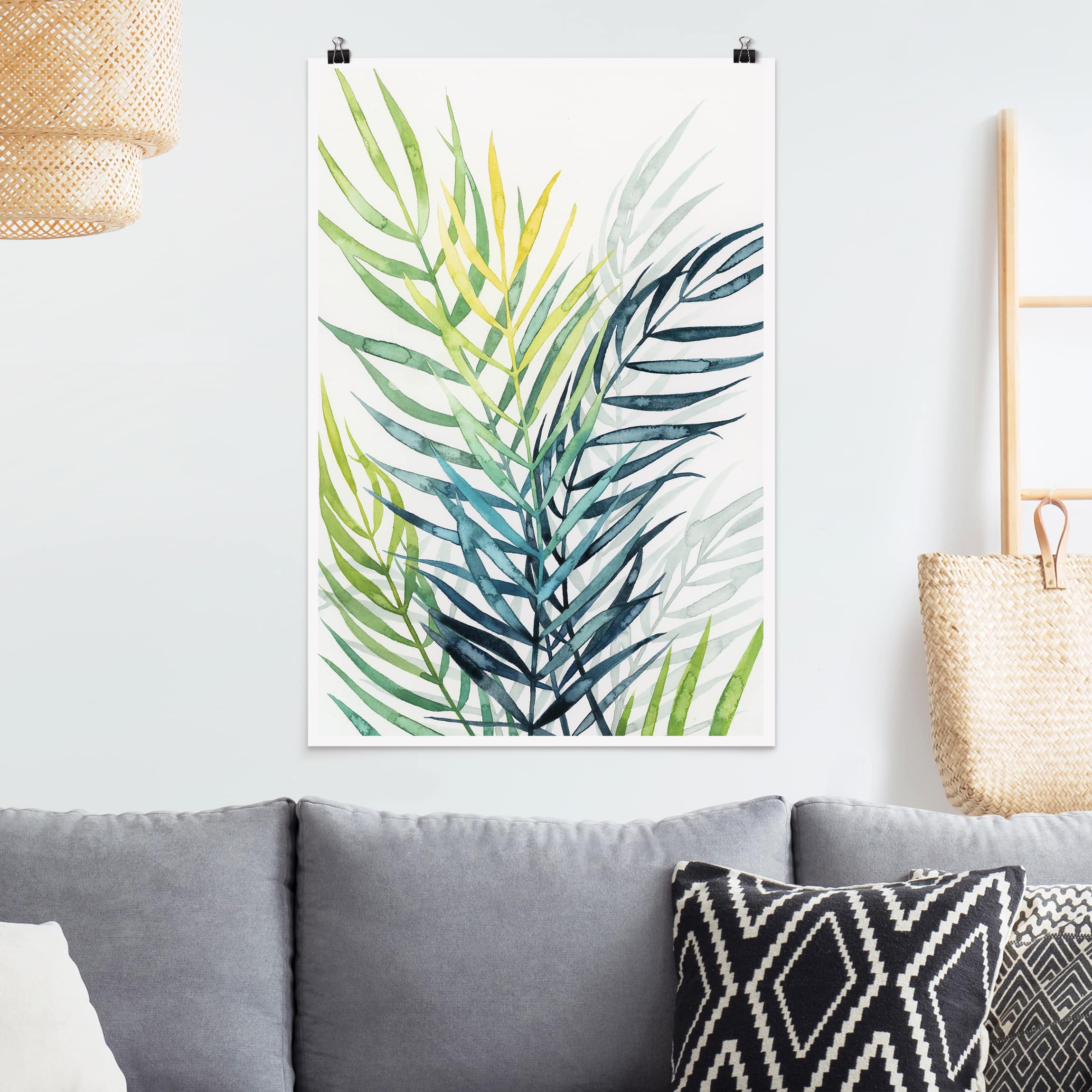 Poster - Hochformat Tropisches Blattwerk - Palme