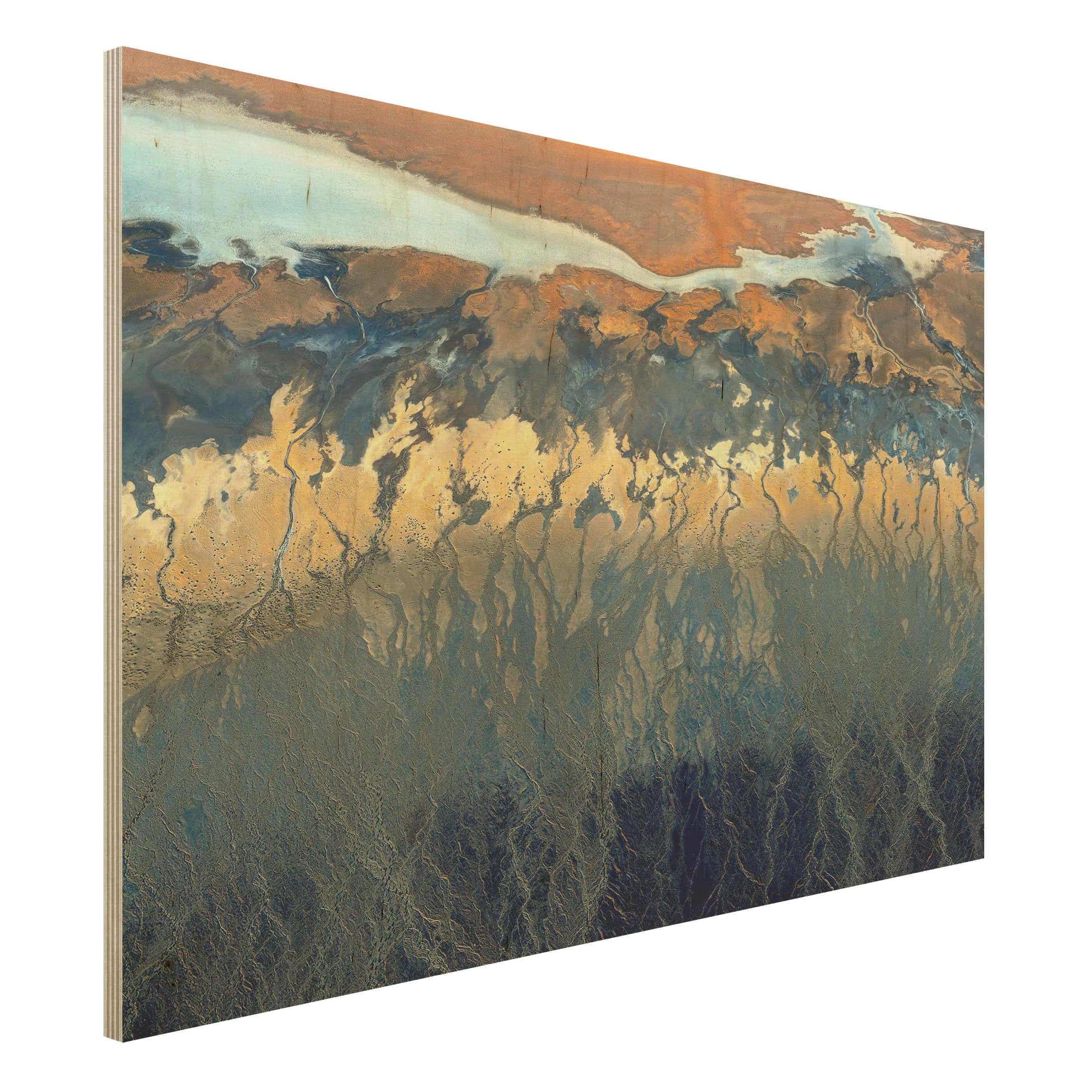 Holzbild - Querformat 3:2 Kalifornien aus der Luft