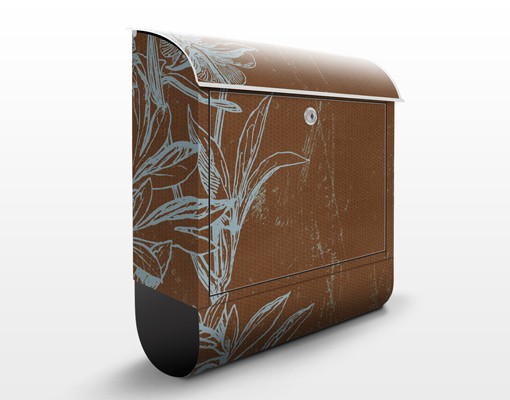 Briefkasten Blaue Blumenskizze