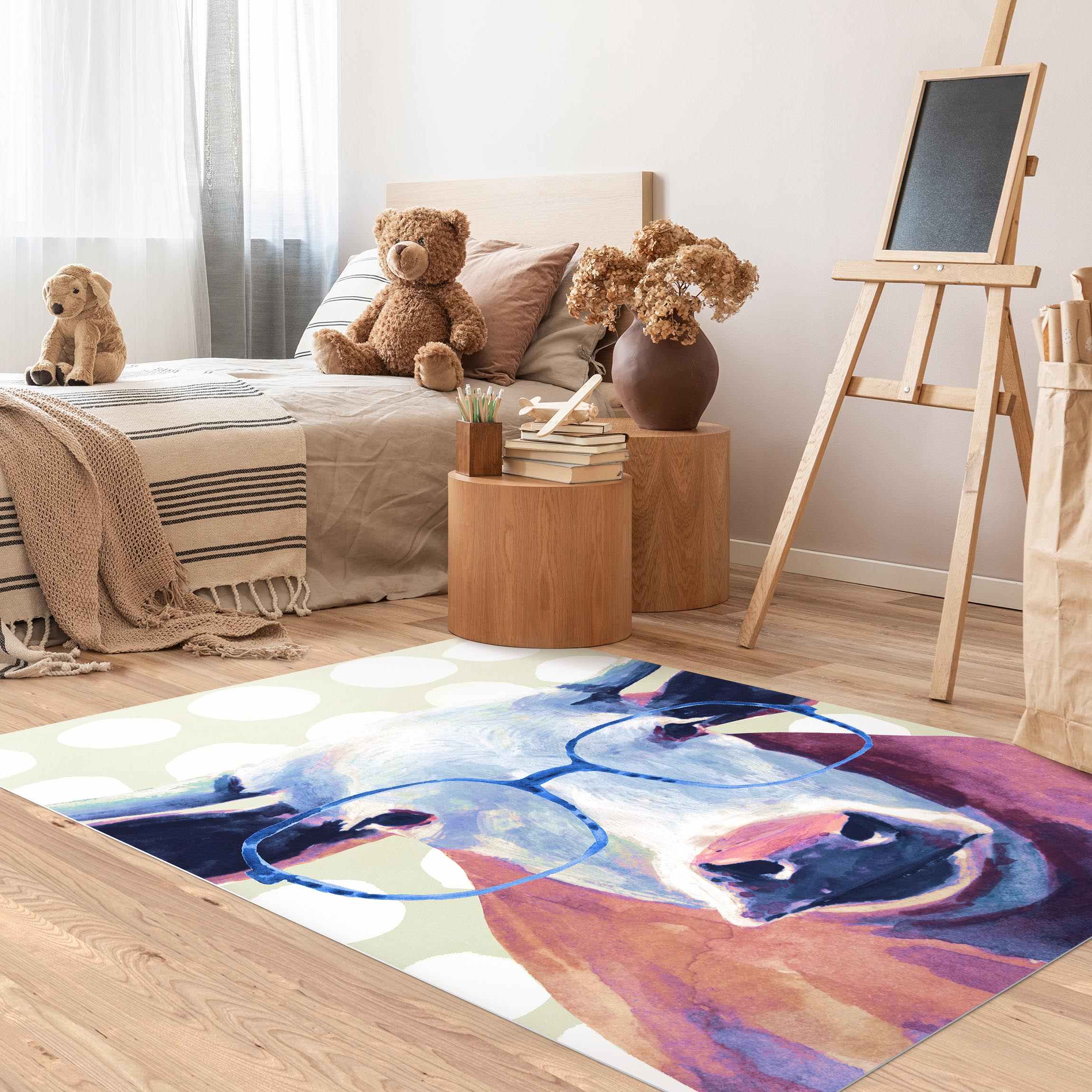 Vinylteppich Bebrillte Tiere - Kuh