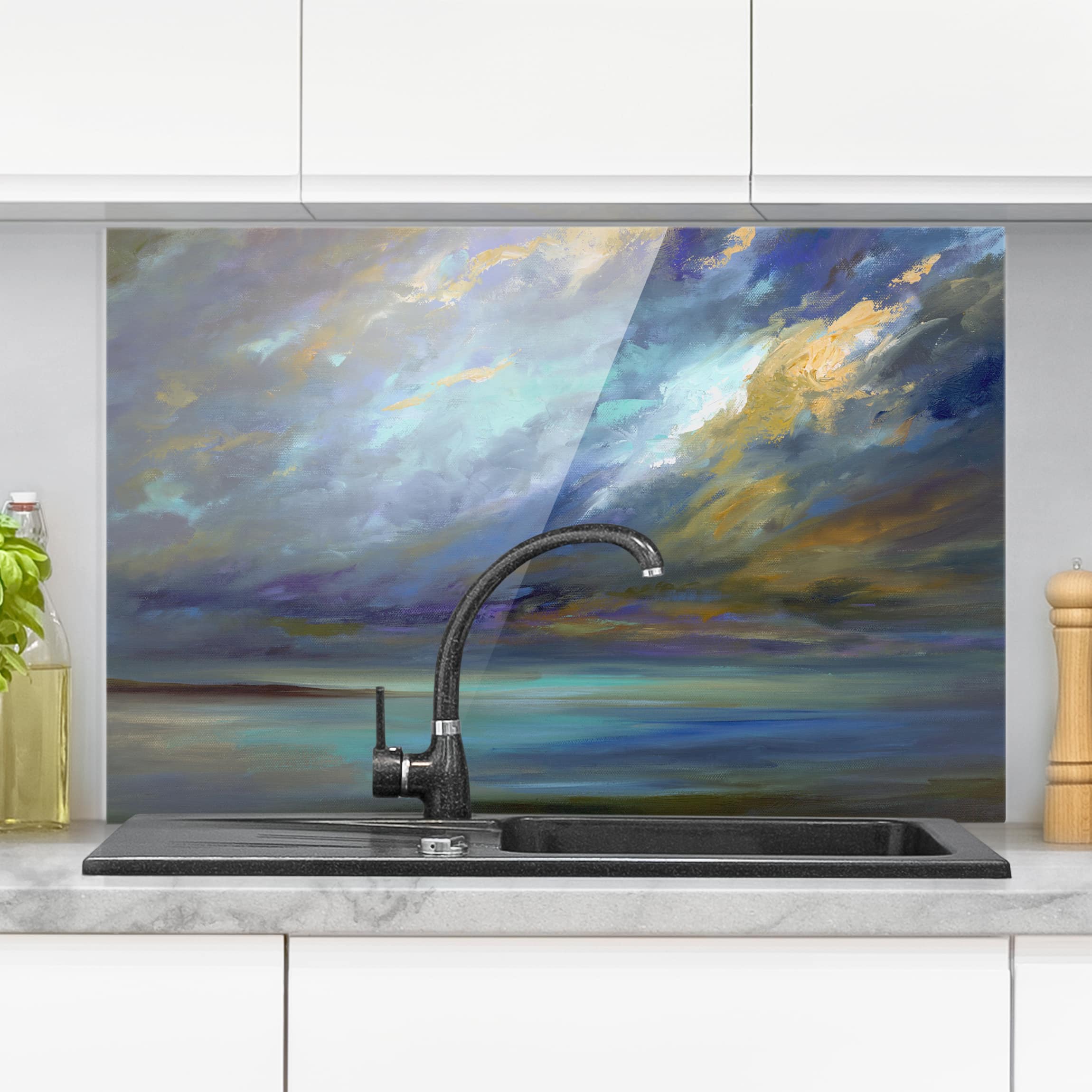 Glas Spritzschutz - Querformat 3:2 Himmel über Küste