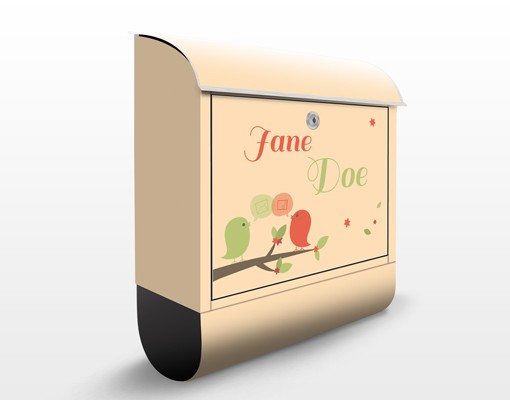 Briefkasten mit eigenem Text No.EK413 WunschText Birds