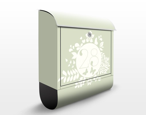 Briefkasten mit eigenem Text No.JS309 WunschText Florales Etikett