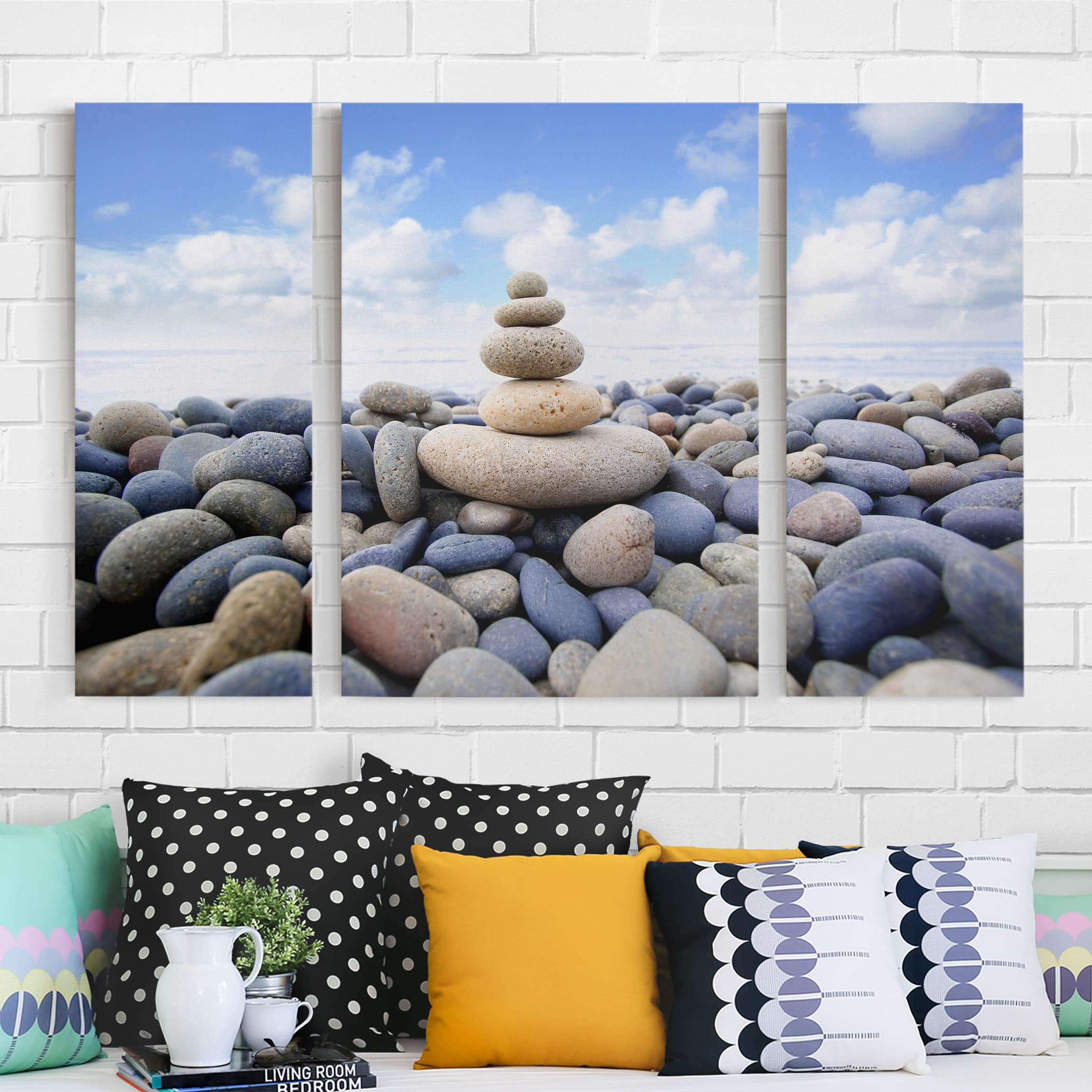 3-teiliges Leinwandbild - Querformat Garten Eden