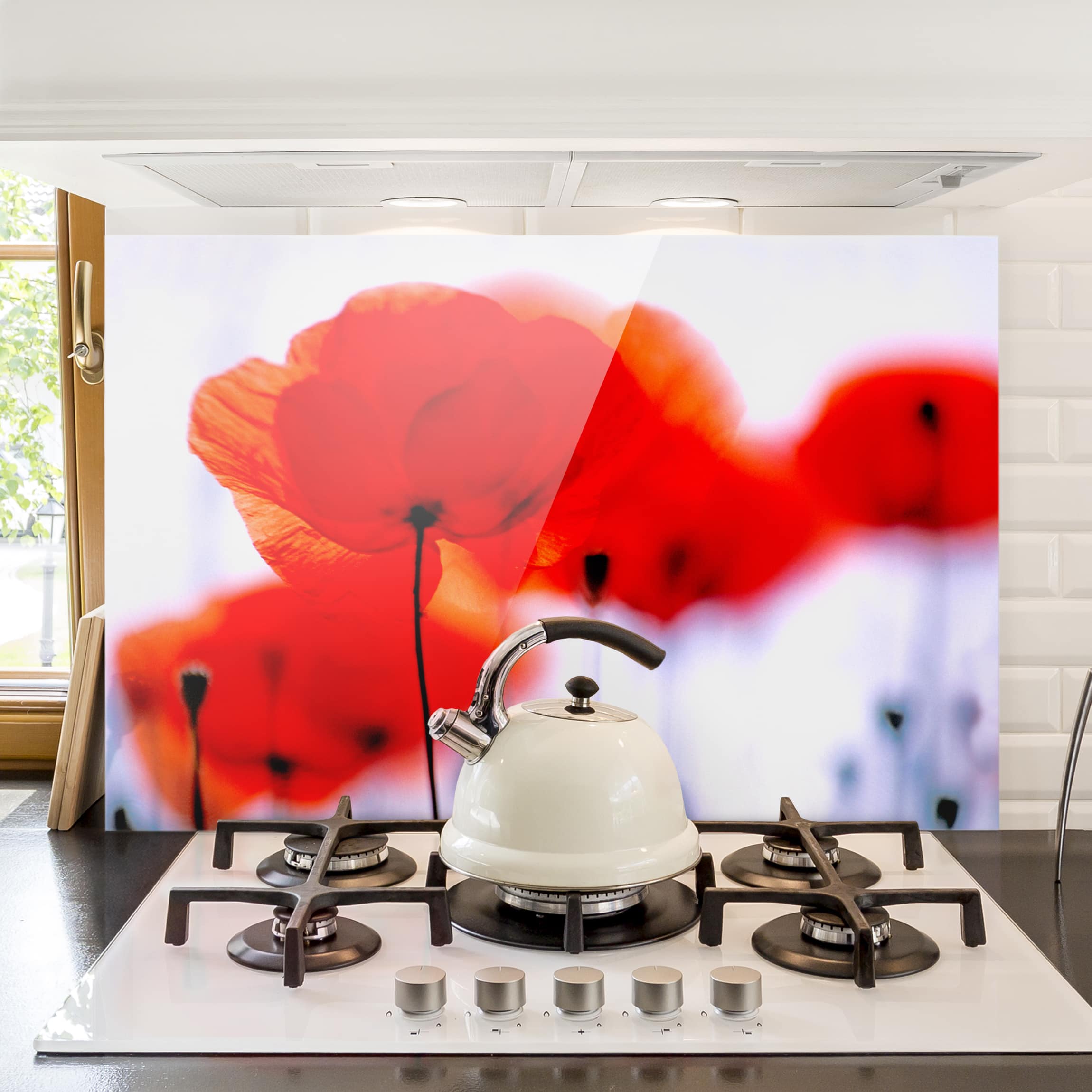 Glas Spritzschutz Magic Poppies