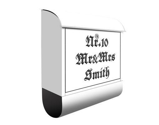 Briefkasten mit eigenem Text No.EK424 WunschText Gotische Schrift