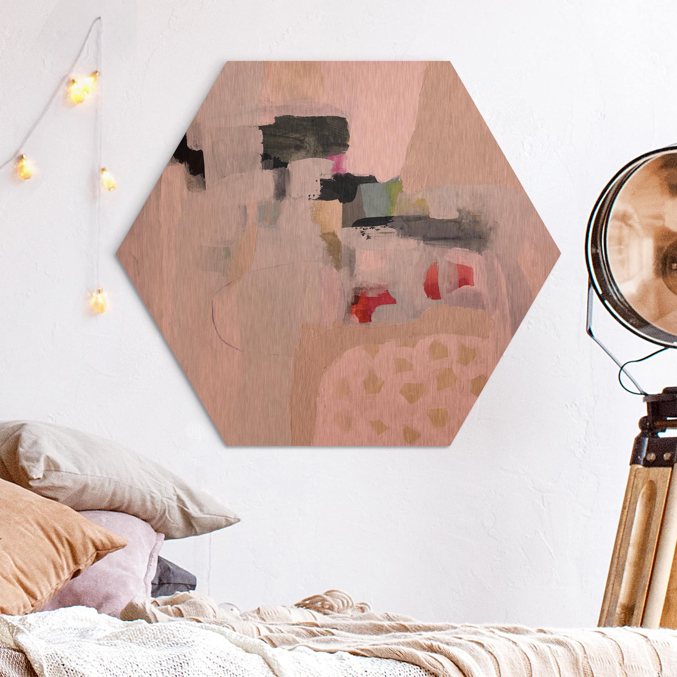 Hexagon-Alu-Dibond Bild Bunte Wasserfälle I