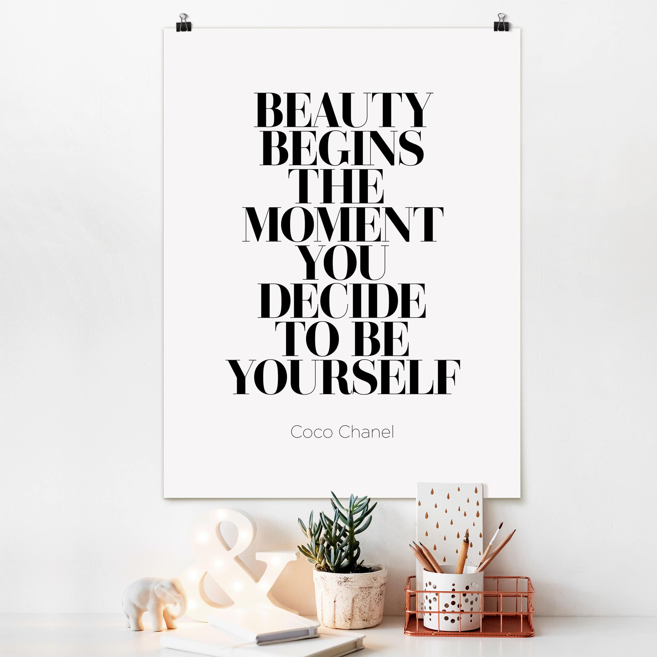 Poster - Hochformat Be yourself Coco Chanel