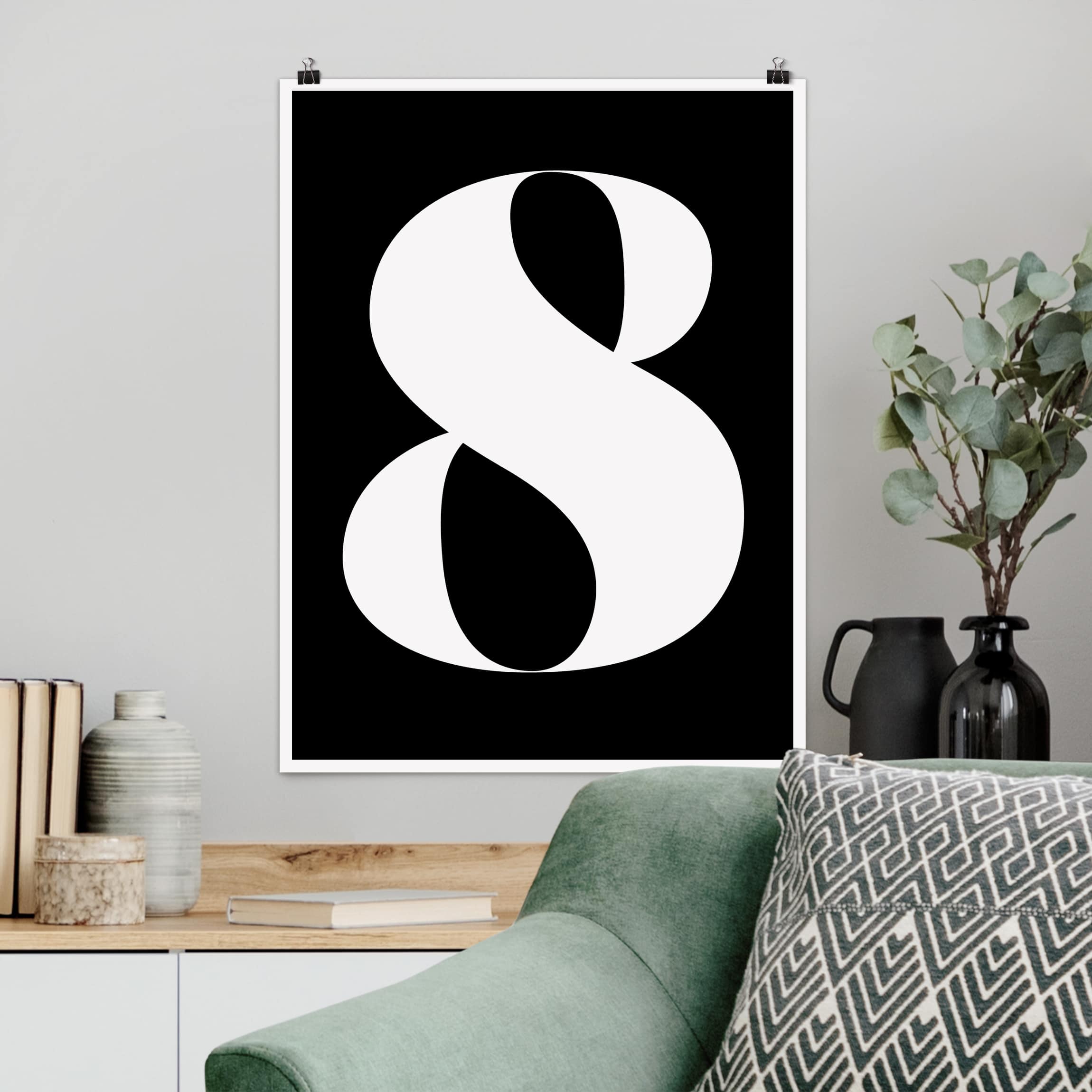 Poster - Hochformat Antiqua Zahl 8