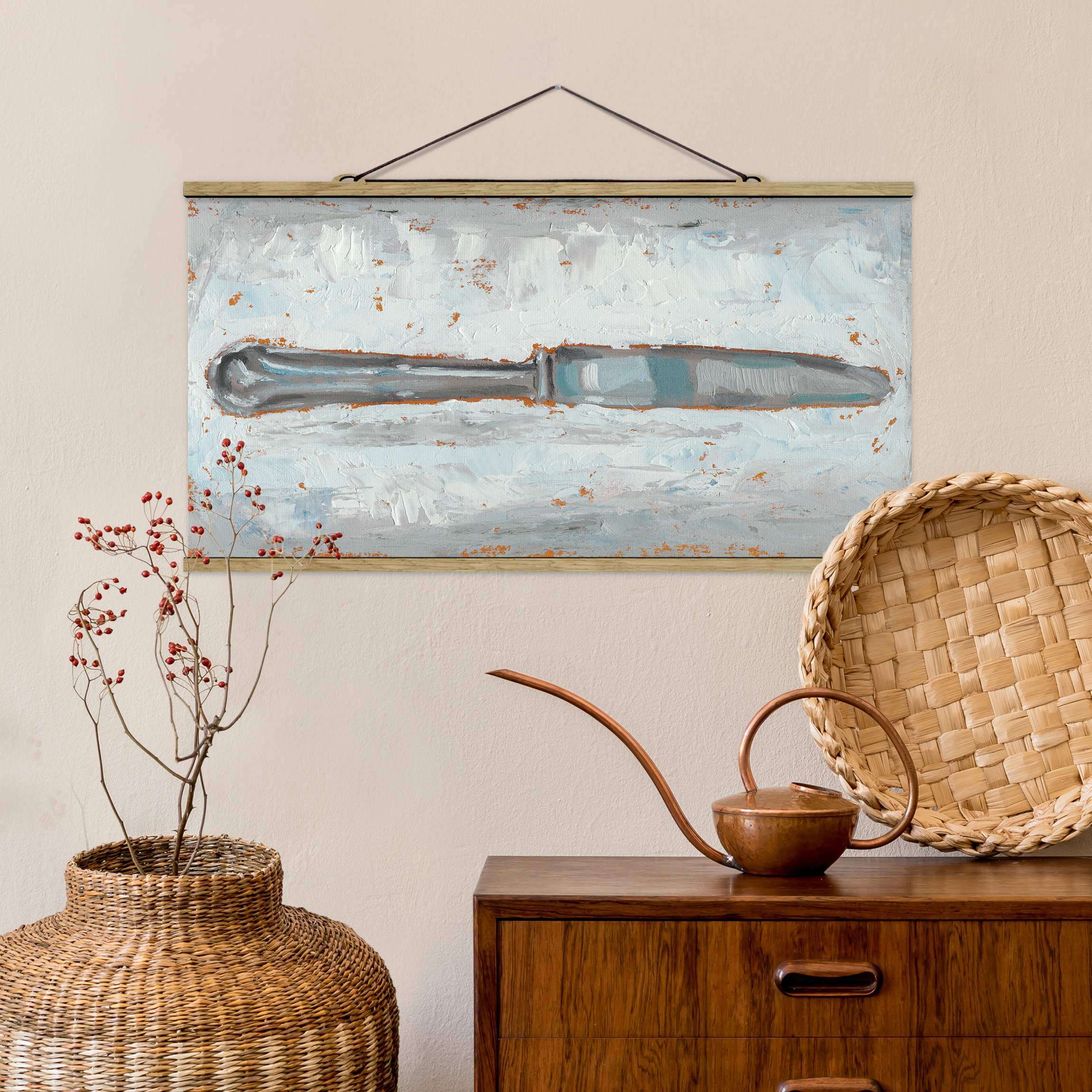 Stoffbild - Querformat Impressionistisches Besteck - Messer