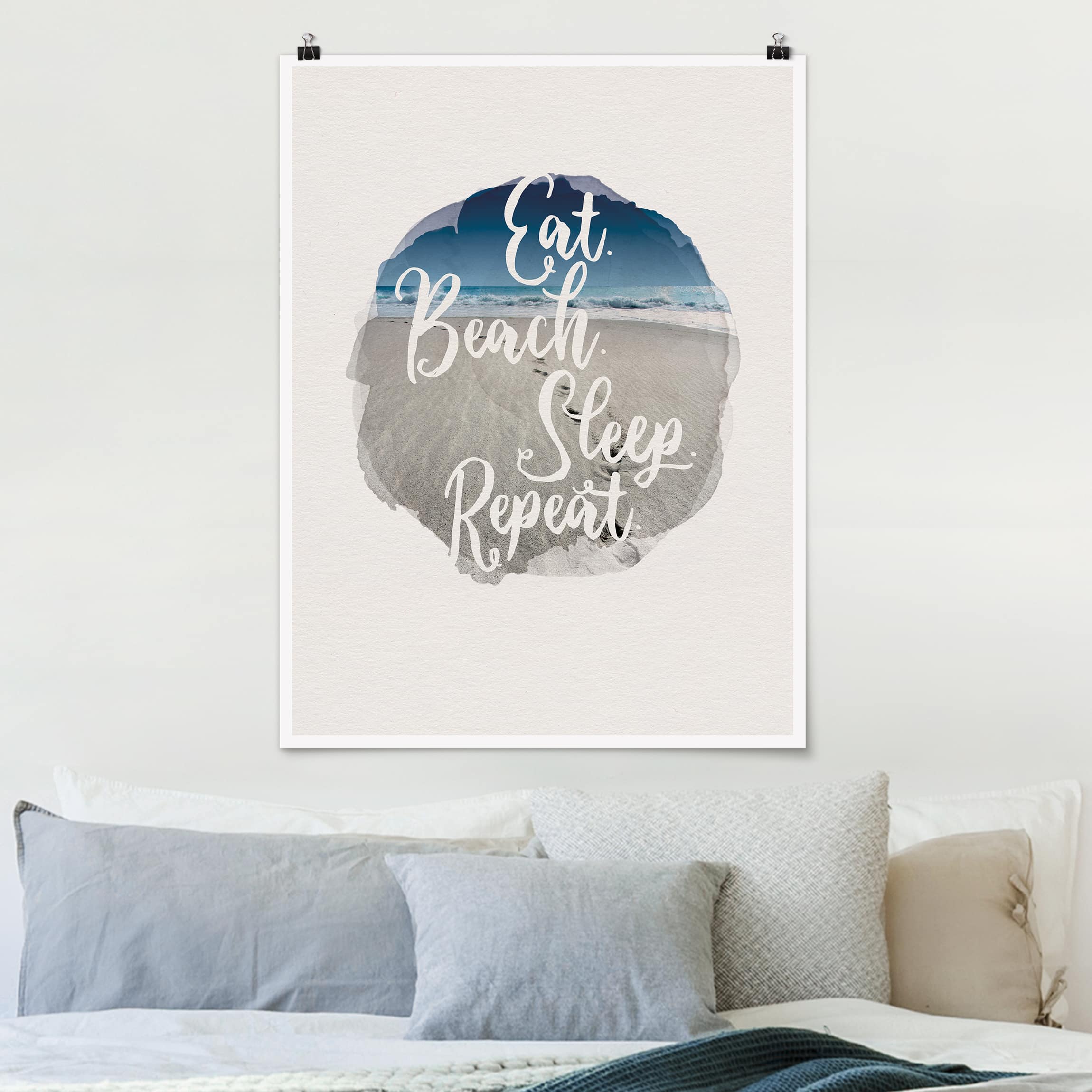 Poster Wasserfarben - Eat.Beach.Sleep.Repeat.