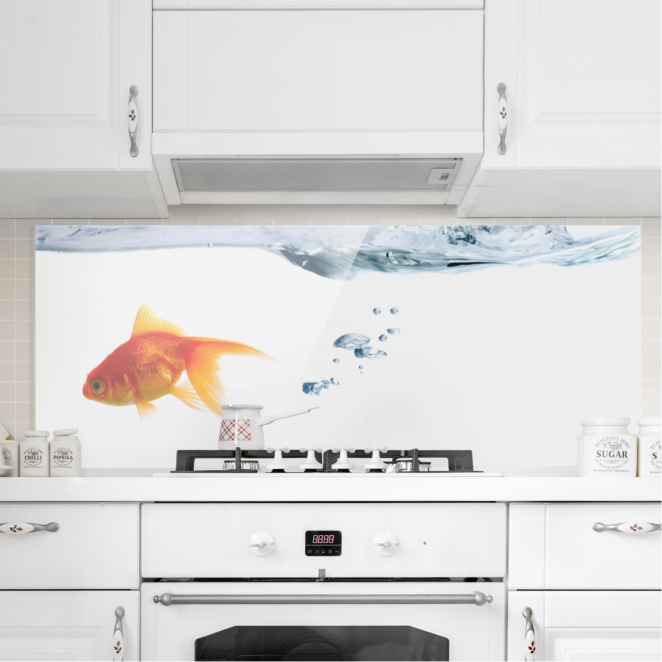Glas Spritzschutz Goldfisch