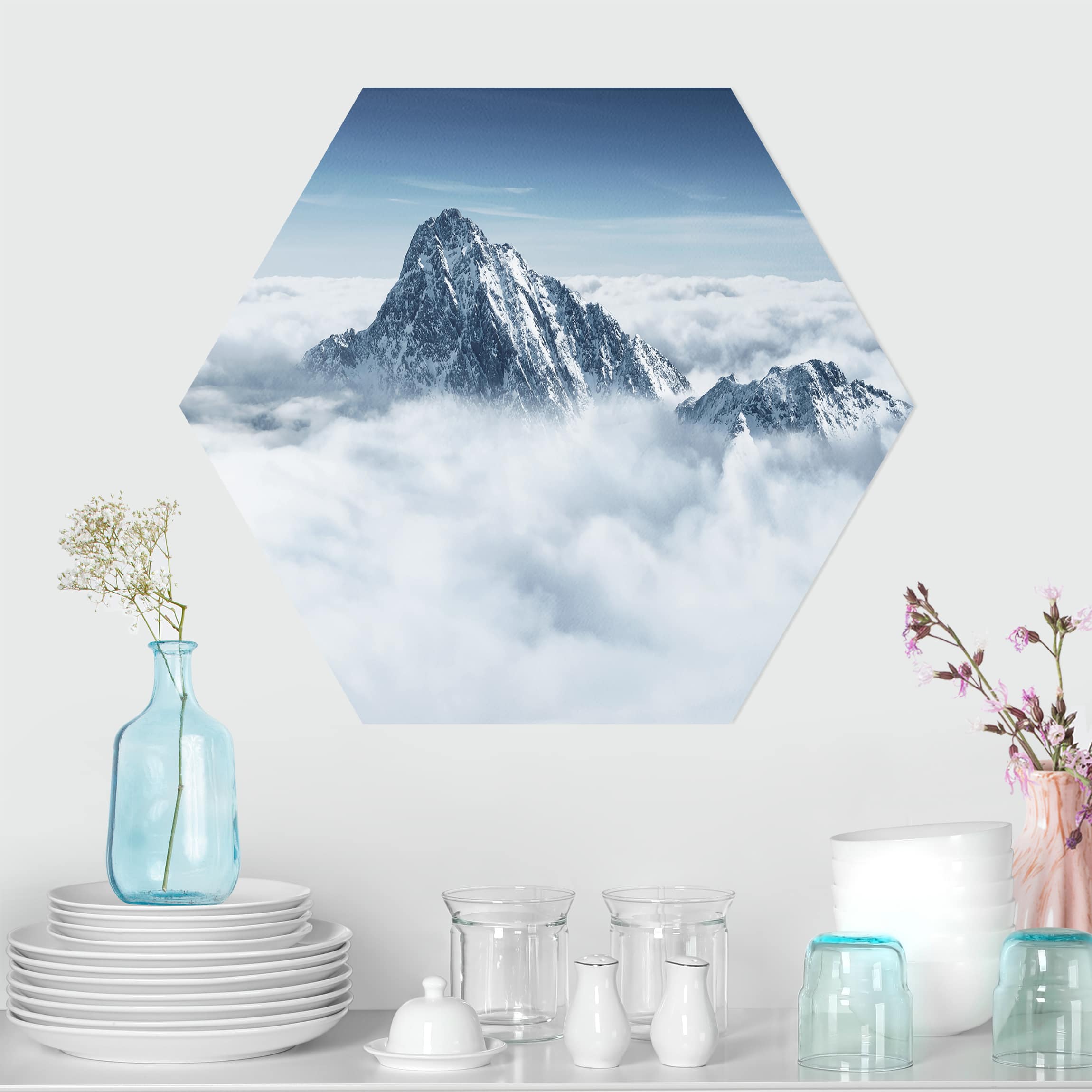 Hexagon-Forexbild Die Alpen über den Wolken