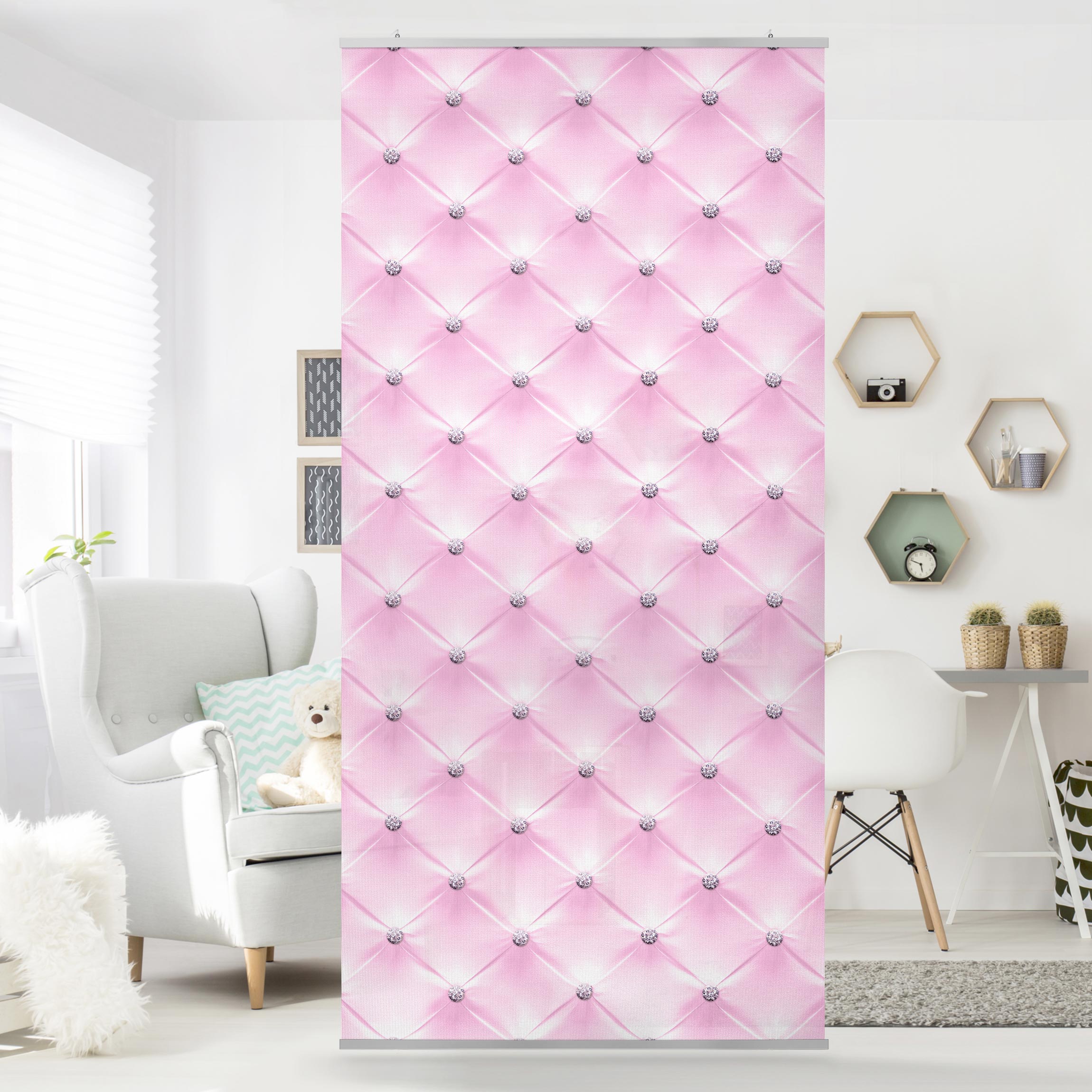 Raumteiler Diamant Rosa Luxus