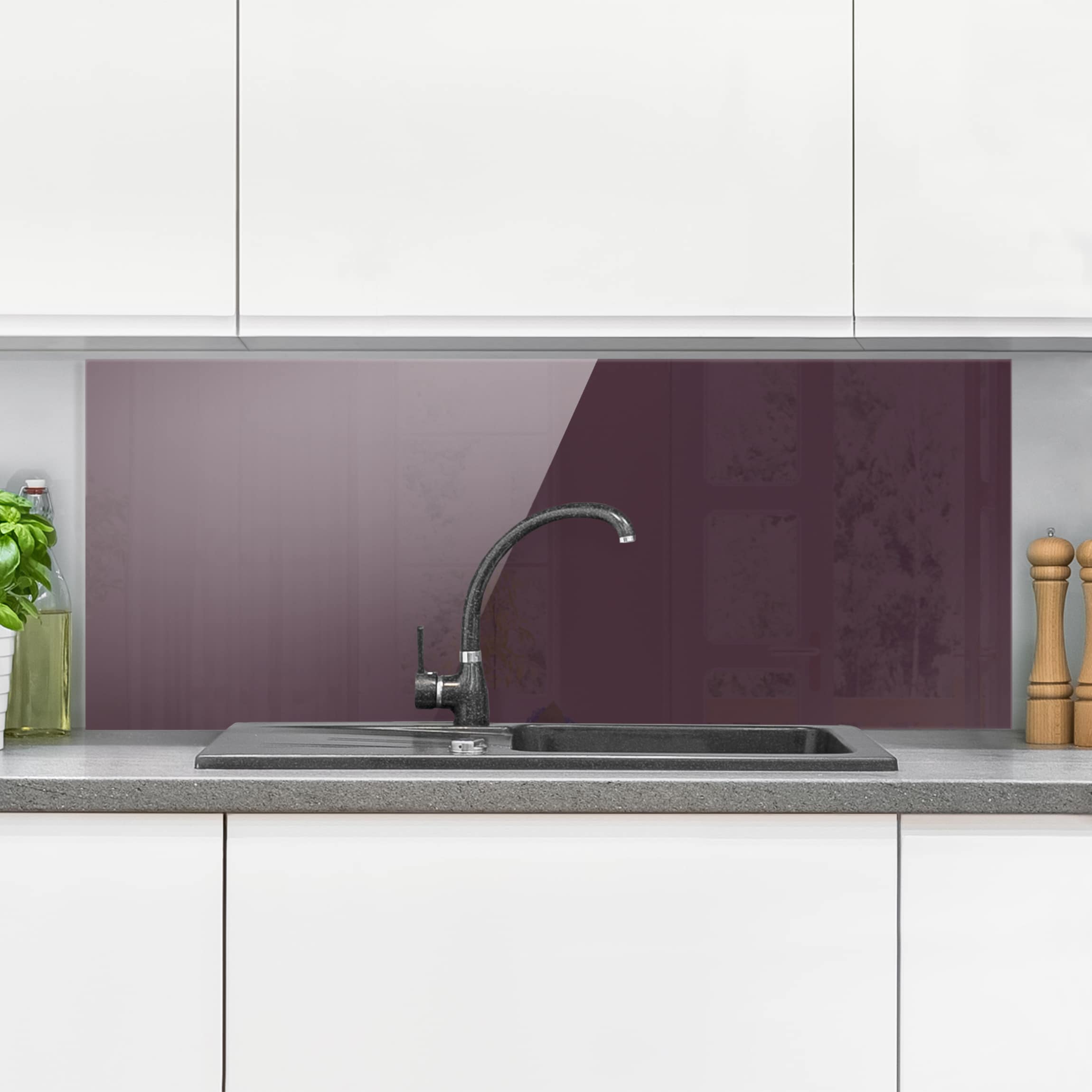 Glas Spritzschutz Aubergine