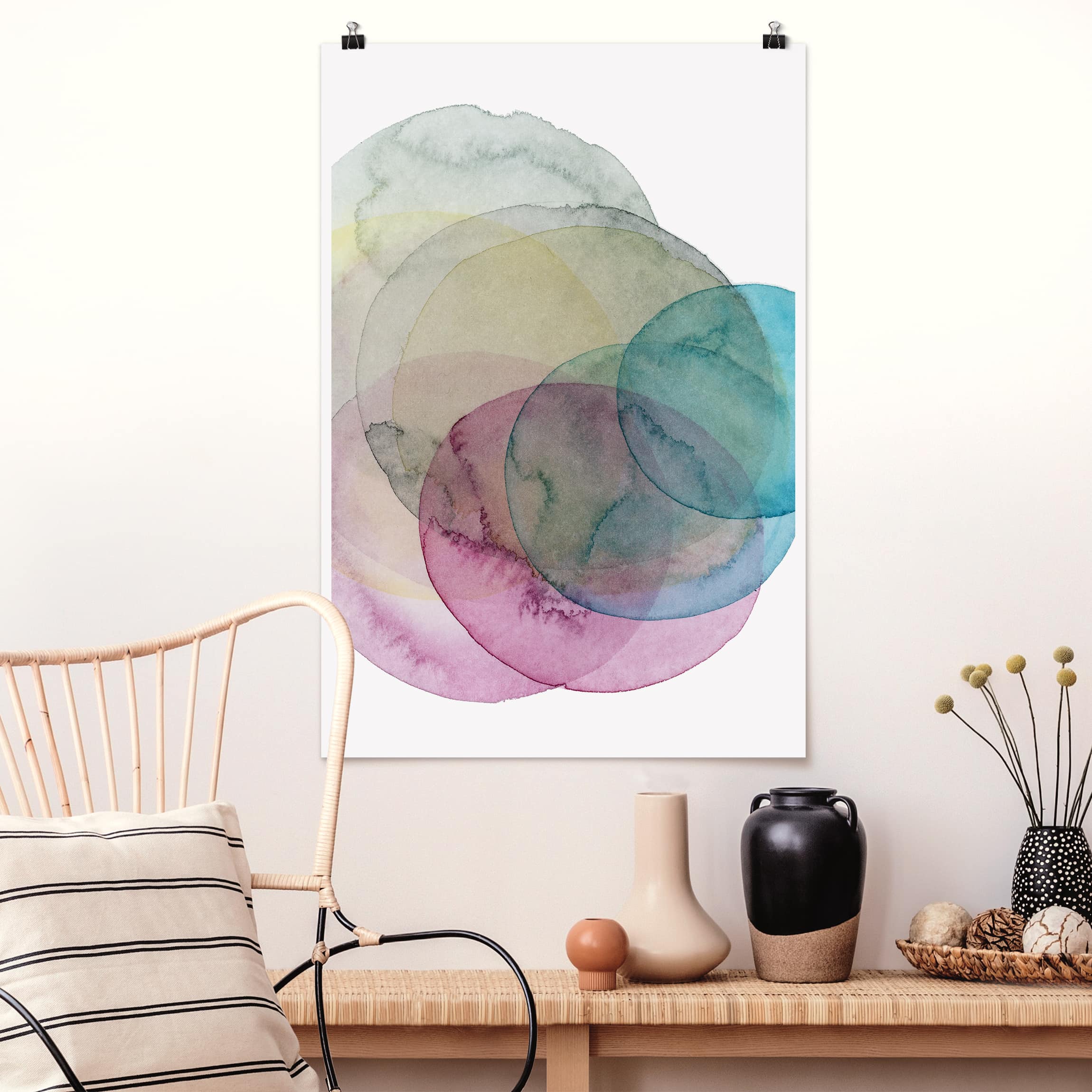 Poster - Hochformat Urknall - rosa