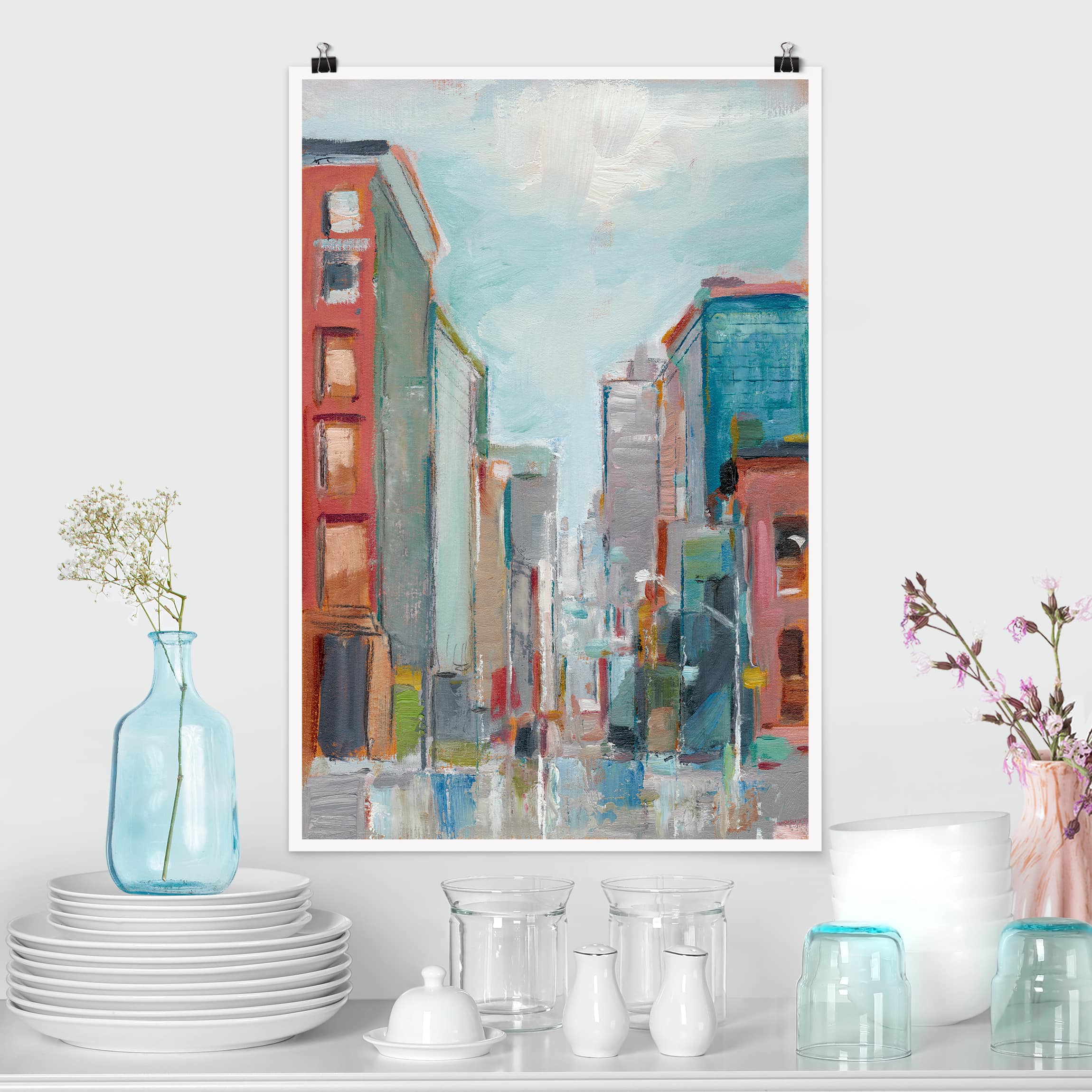 Poster - Hochformat Zeitgenössische Innenstadt II