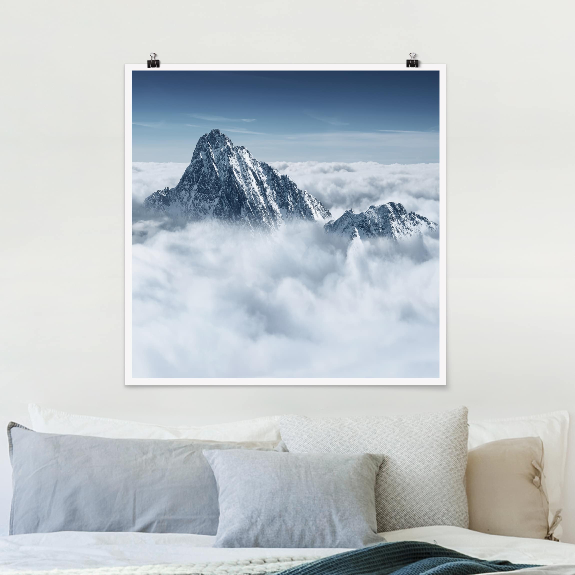 Poster - Quadrat Die Alpen über den Wolken