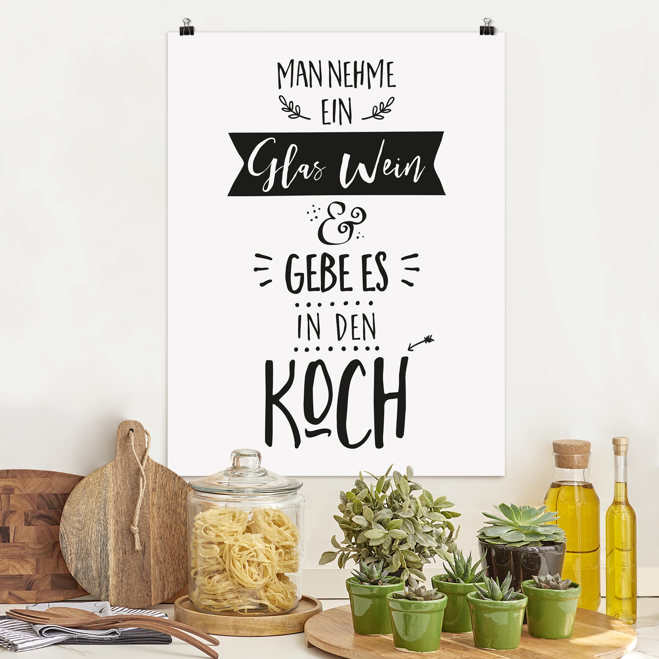 Poster - Hochformat Man nehme ein Glas Wein