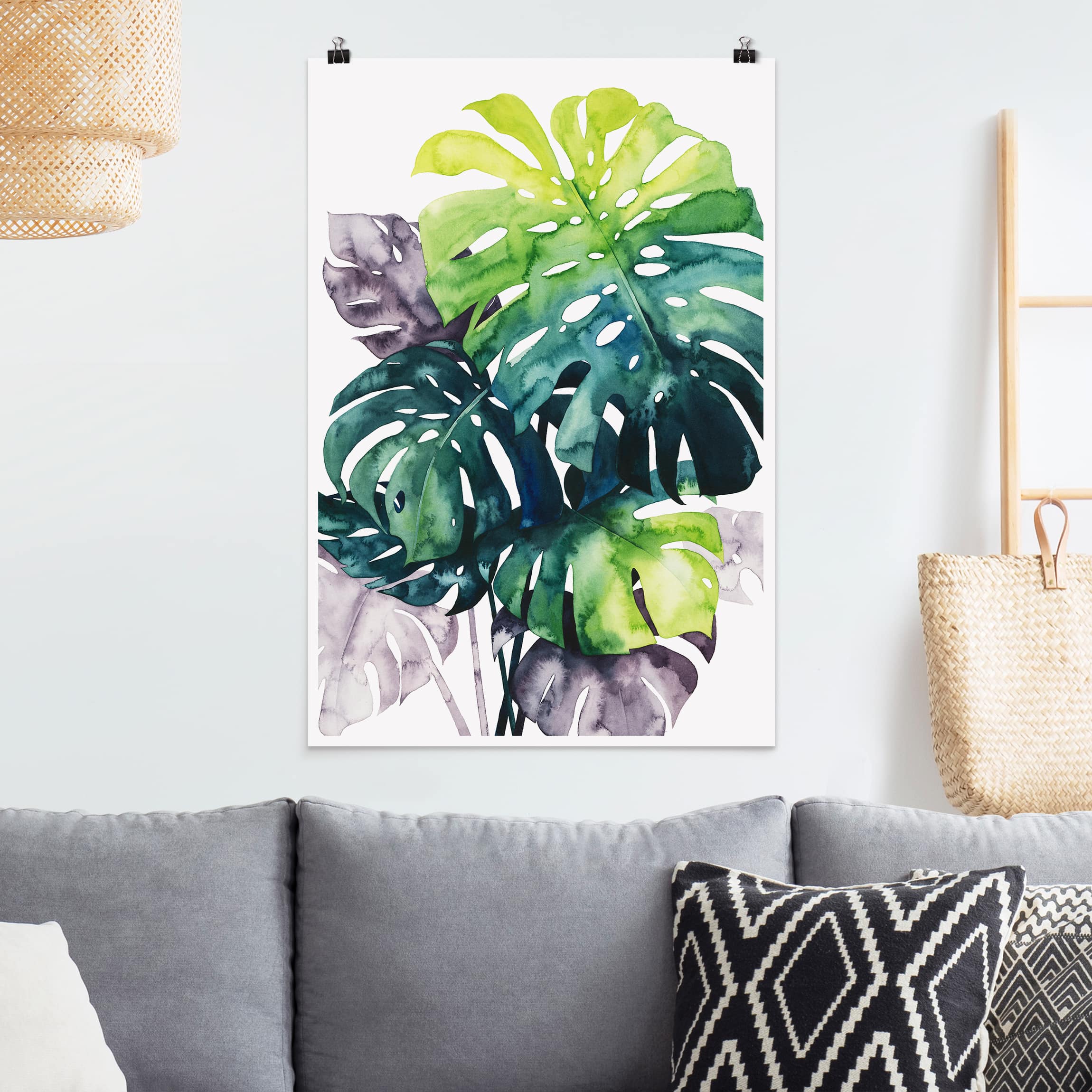 Poster - Hochformat Exotisches Blattwerk - Monstera
