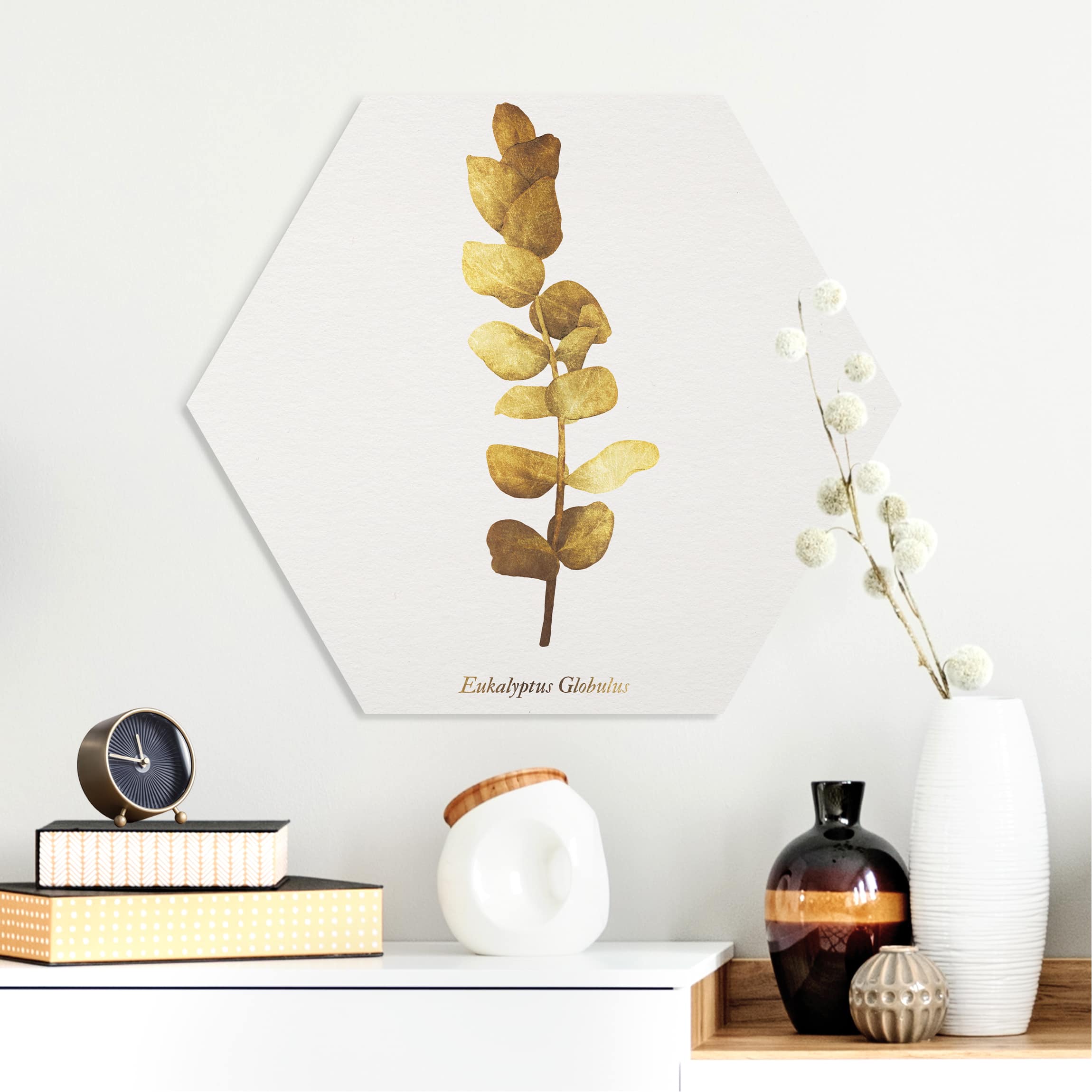 Hexagon-Forexbild Gold - Eukalyptus