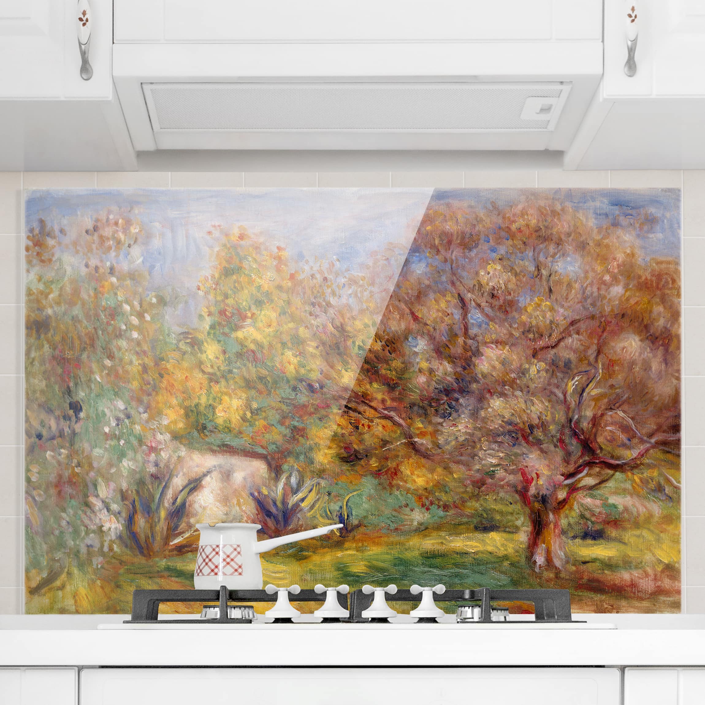 Glas Spritzschutz - Querformat 3:2 Auguste Renoir - Garten mit Olivenbäumen