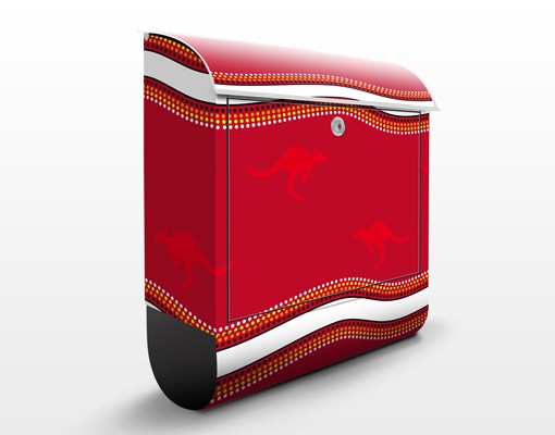 Briefkasten Rotes Känguru Muster