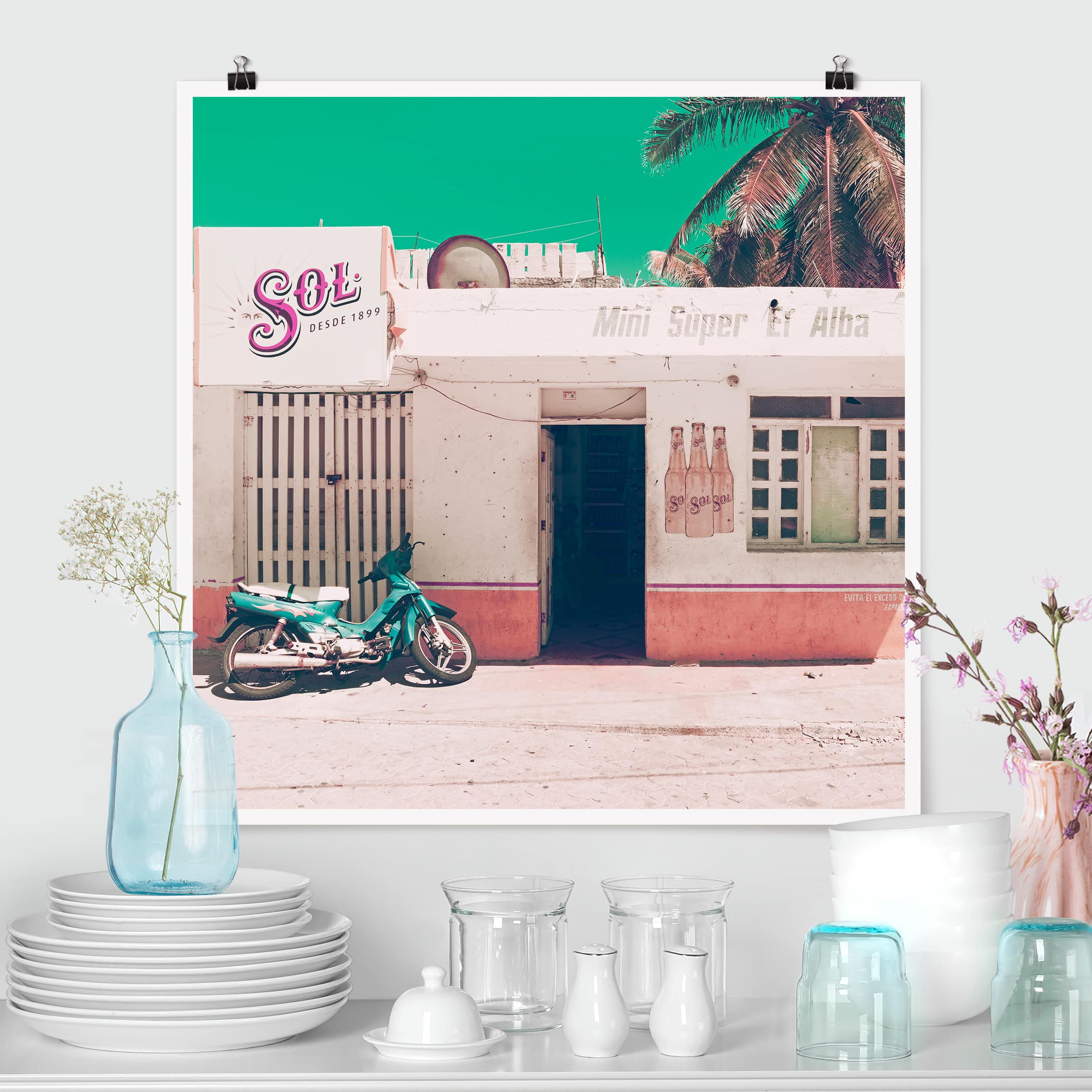 Poster - Quadrat Mini Supermarkt Vintage