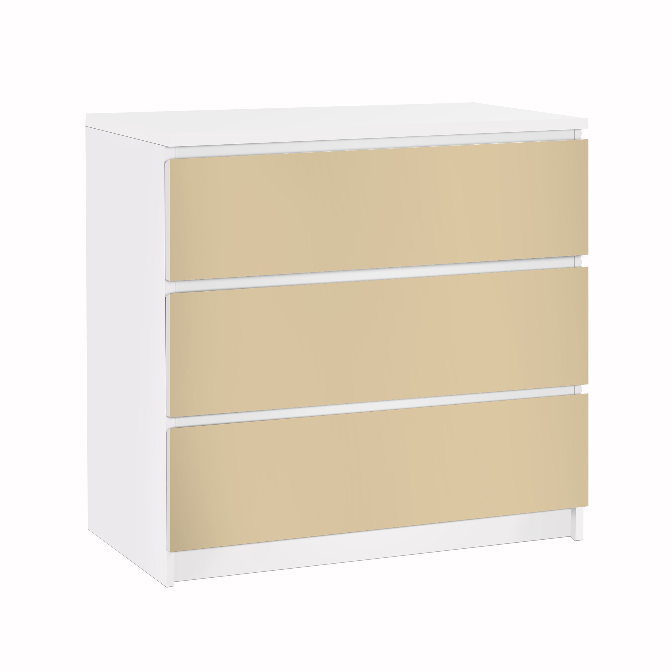 Möbelfolie für IKEA Malm Kommode 3 Schubladen Colour Light Brown