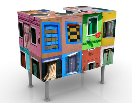 Waschbeckenunterschrank Fenster der Welt