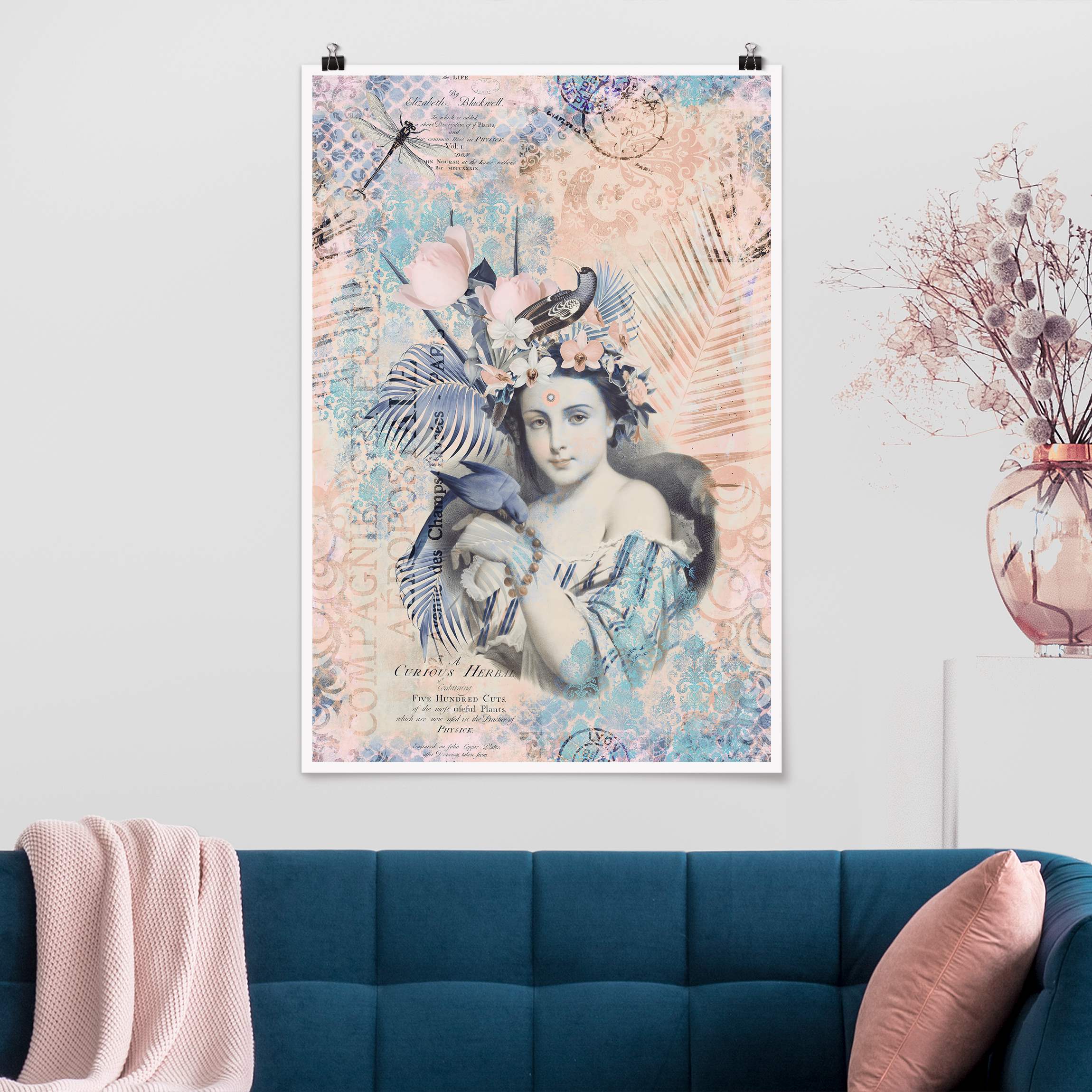 Poster Vintage Collage - Exotische Schönheit