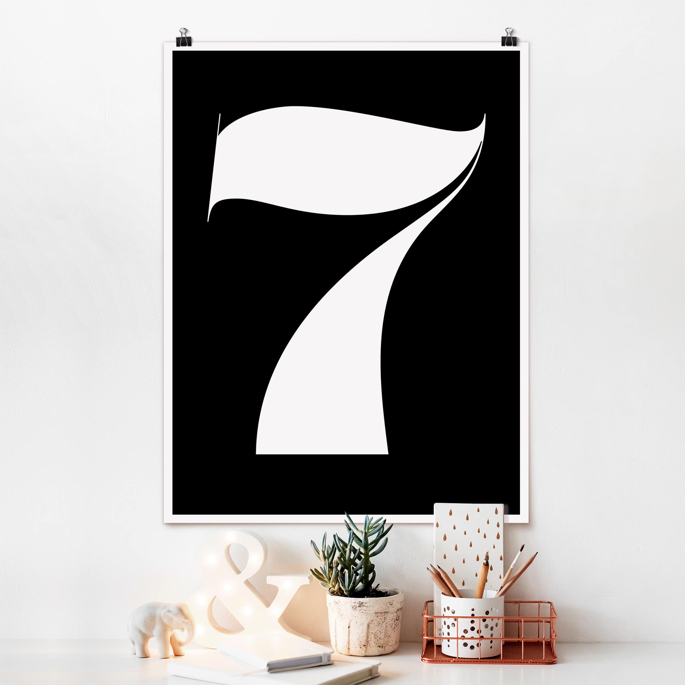 Poster - Hochformat Antiqua Zahl 7