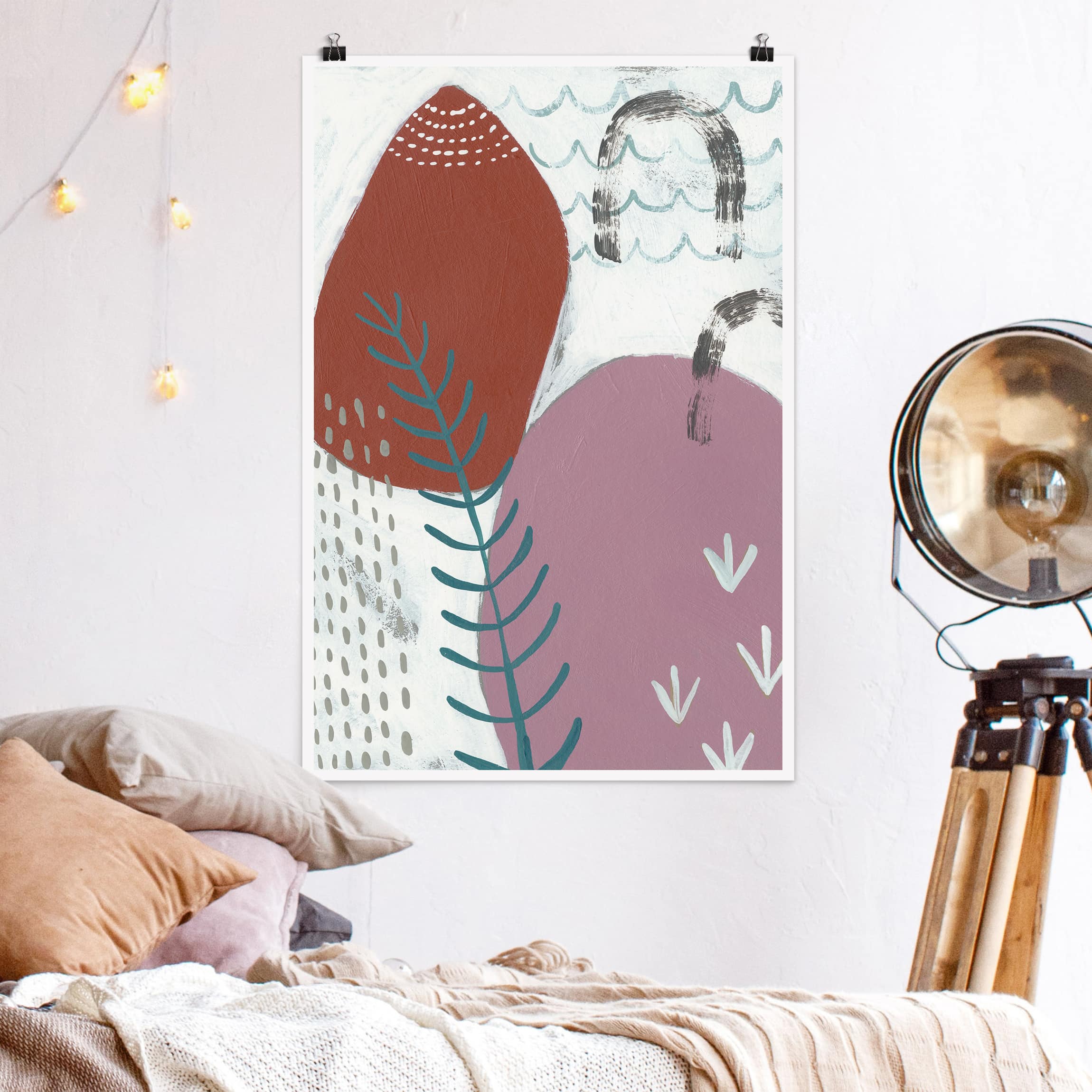 Poster - Hochformat Karneval der Formen in Beere II